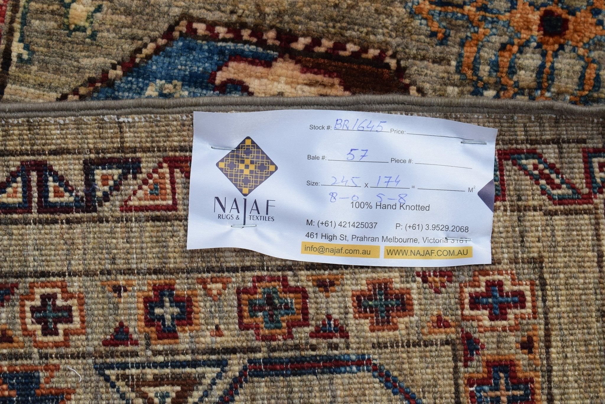 Handwoven Afghan Chobi Rug | 245 x 174 cm | 8' x 5'9" - Najaf Rugs & Textile