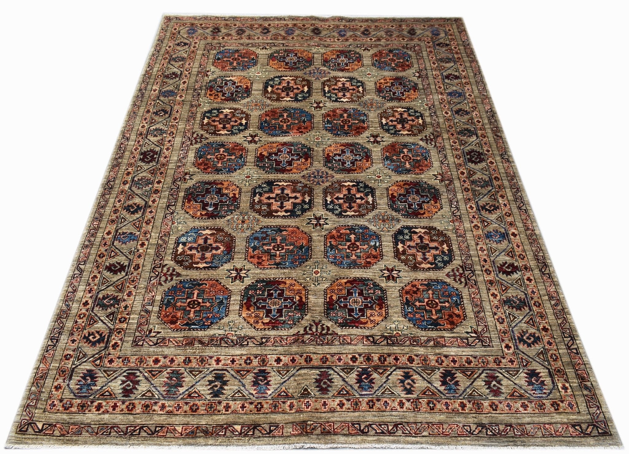 Handwoven Afghan Chobi Rug | 245 x 174 cm | 8' x 5'9" - Najaf Rugs & Textile