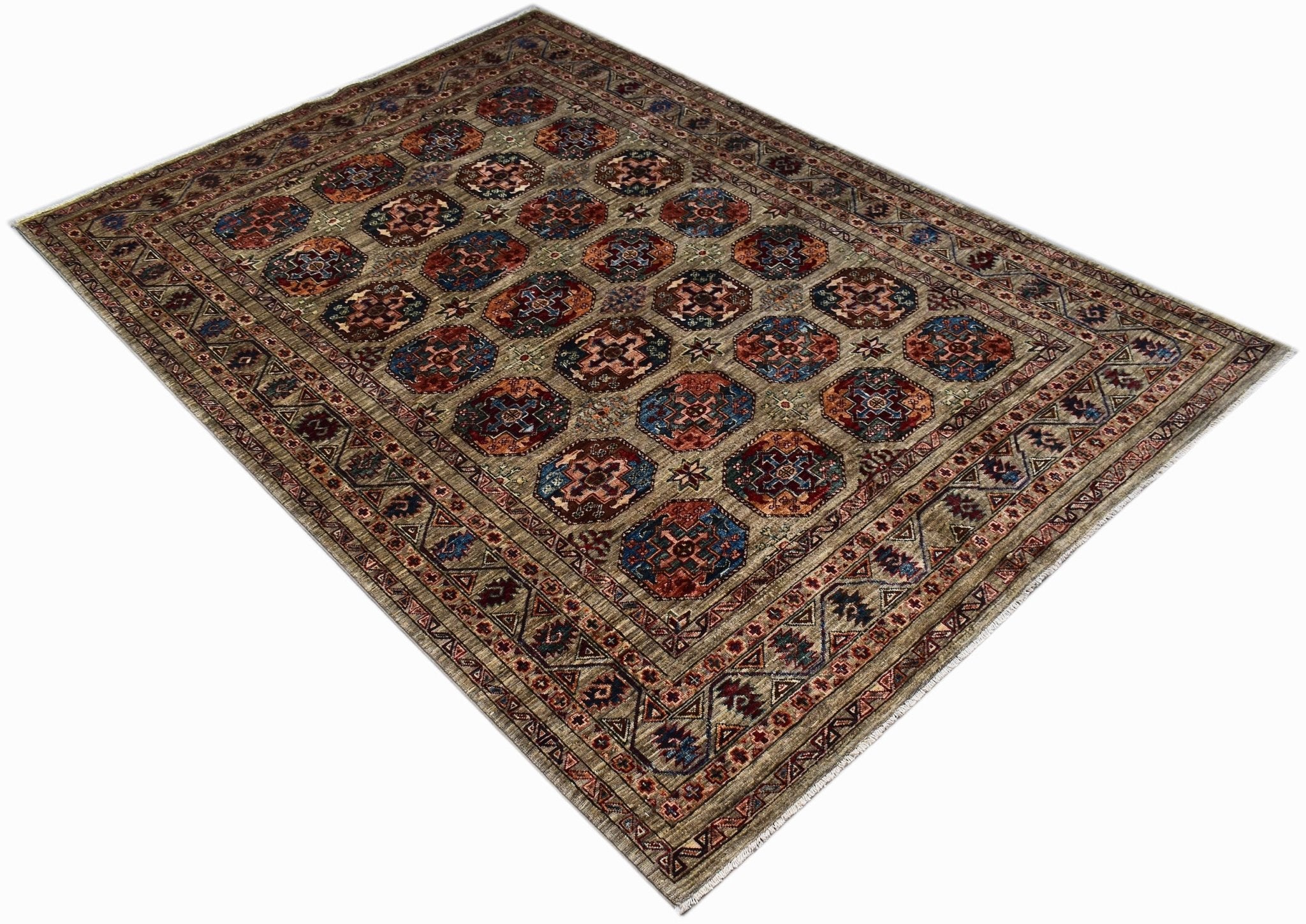 Handwoven Afghan Chobi Rug | 245 x 174 cm | 8' x 5'9" - Najaf Rugs & Textile