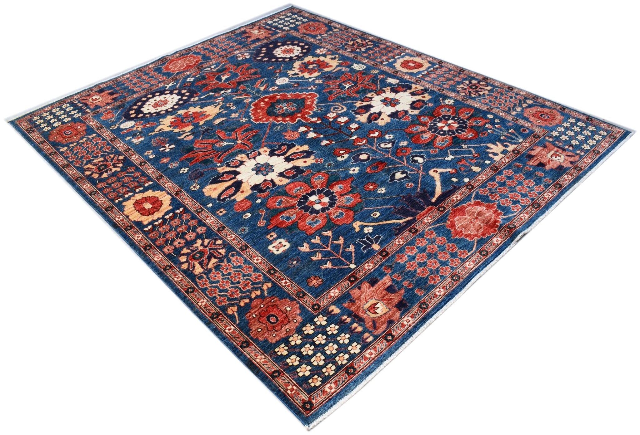 Handwoven Afghan Chobi Rug | 292 x 245 cm | 9'7" x 8' - Najaf Rugs & Textile