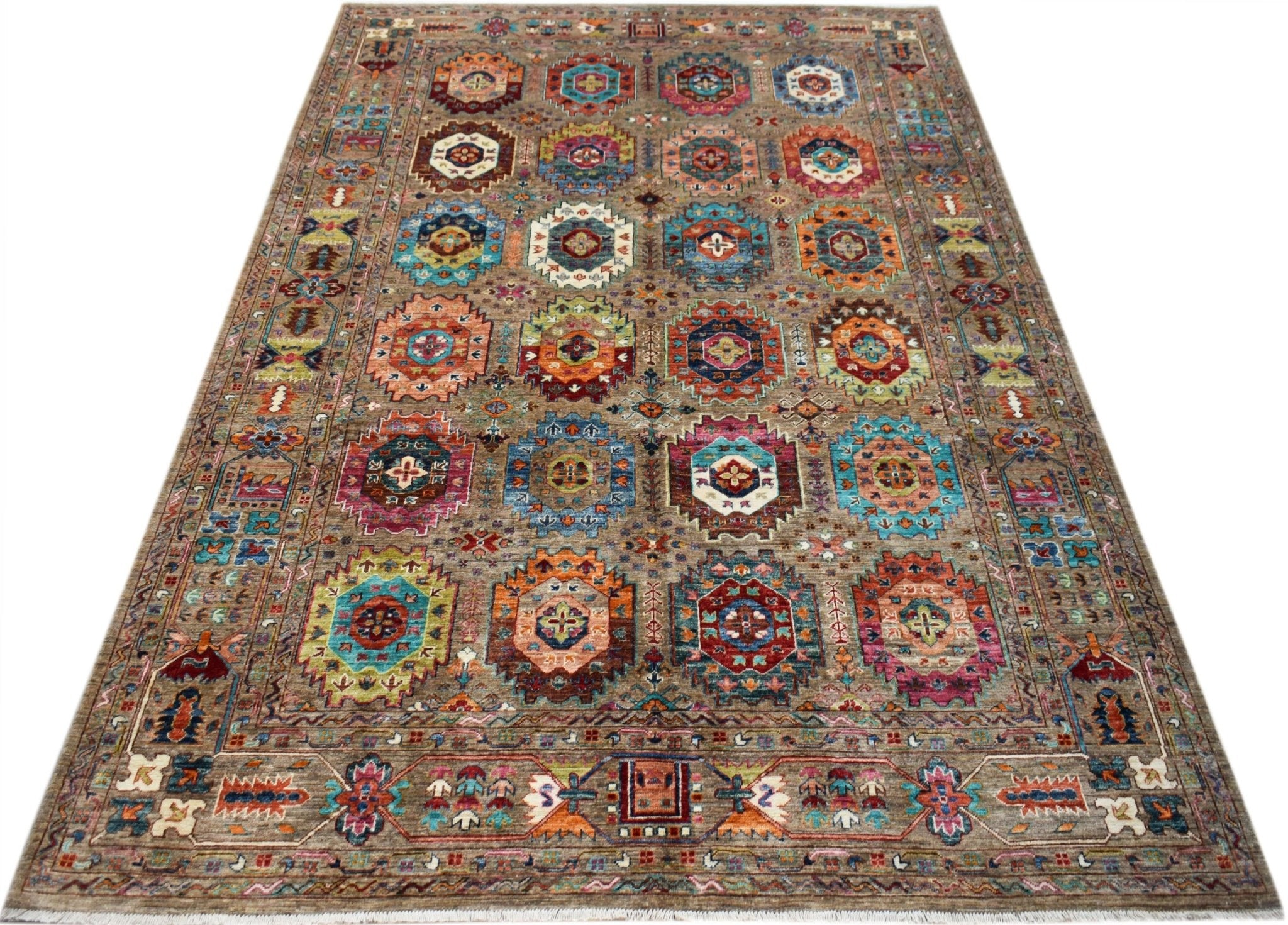 Handwoven Afghan Chobi Rug | 297 x 202 cm | 9'2" x 6'7" - Najaf Rugs & Textile