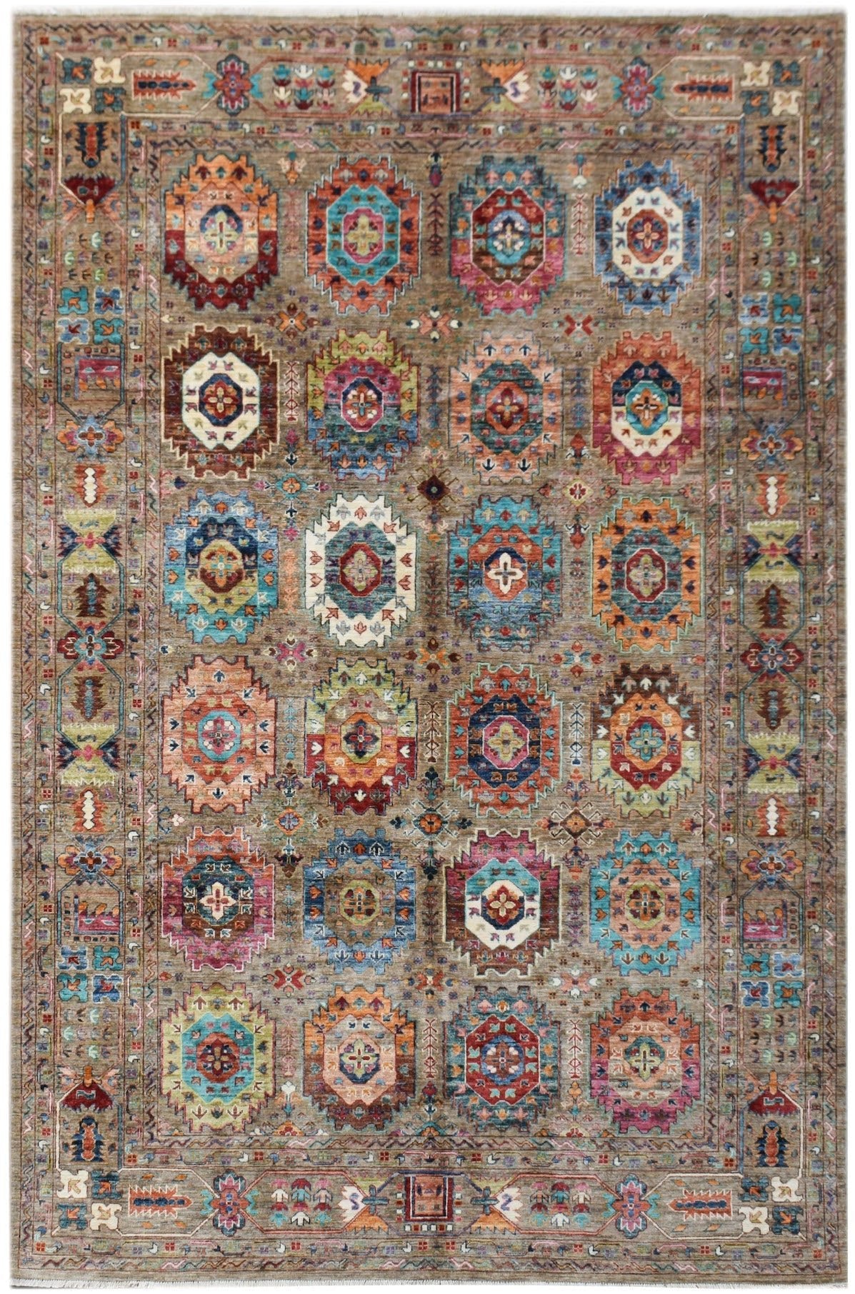 Handwoven Afghan Chobi Rug | 297 x 202 cm | 9'2" x 6'7" - Najaf Rugs & Textile