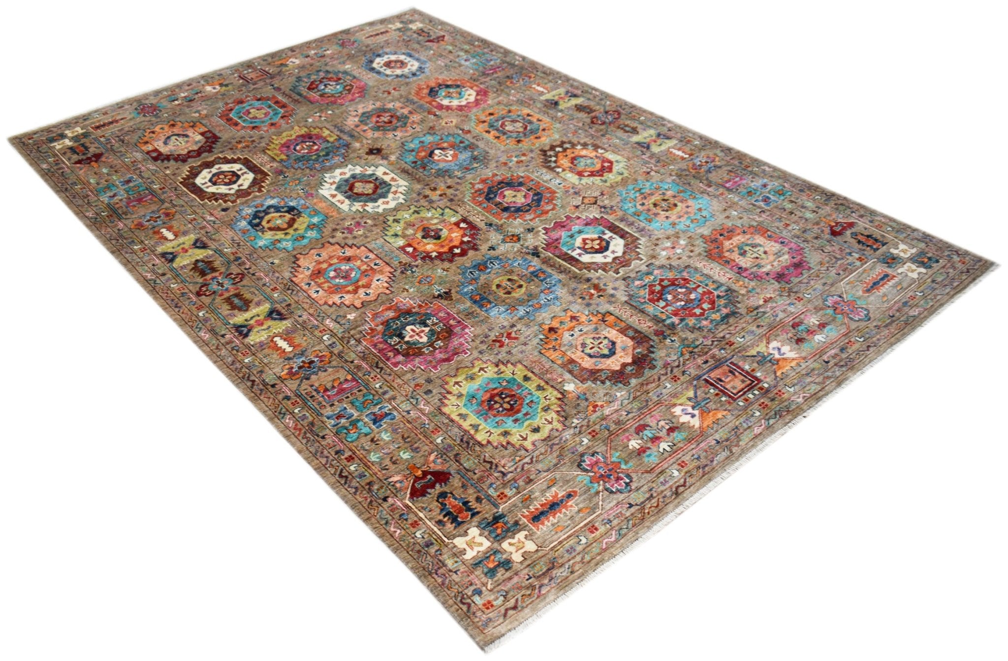 Handwoven Afghan Chobi Rug | 297 x 202 cm | 9'2" x 6'7" - Najaf Rugs & Textile