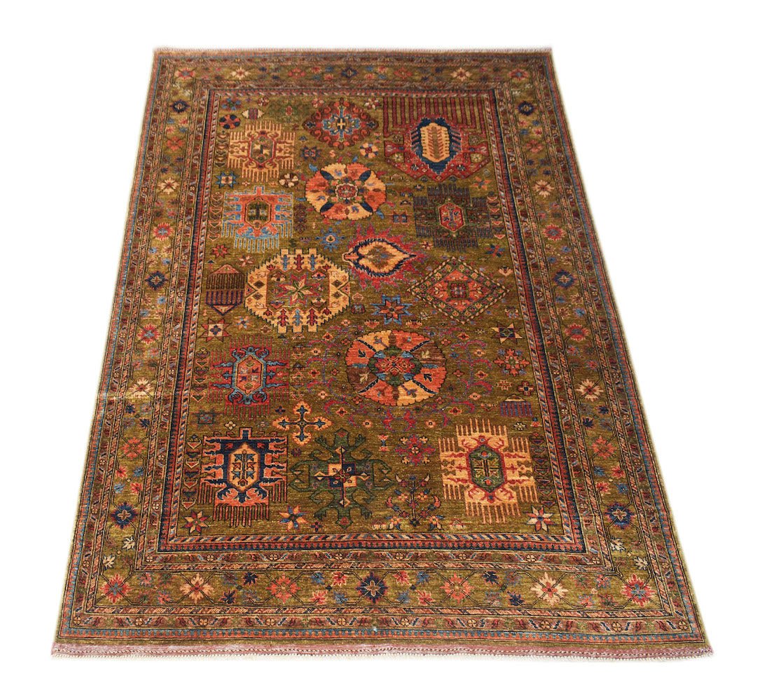 Handwoven Afghan Chobi Rug | 307 x 204 cm | 10'1" x 6'9" - Najaf Rugs & Textile