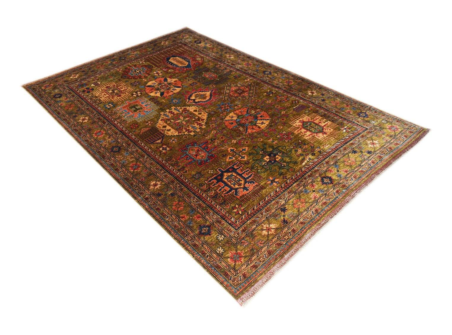 Handwoven Afghan Chobi Rug | 307 x 204 cm | 10'1" x 6'9" - Najaf Rugs & Textile