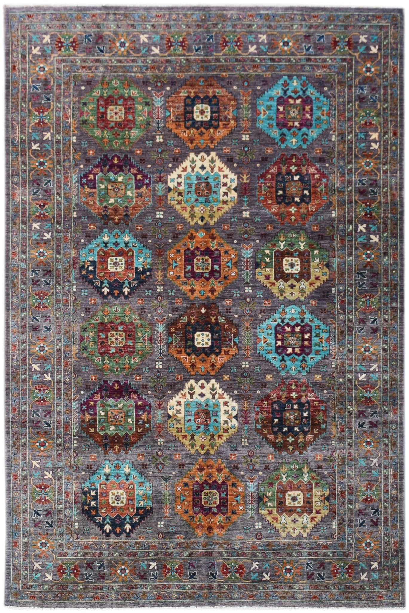 Handwoven Afghan Chobi Rug | 307 x 207 cm | 10'1" x 6'10" - Najaf Rugs & Textile