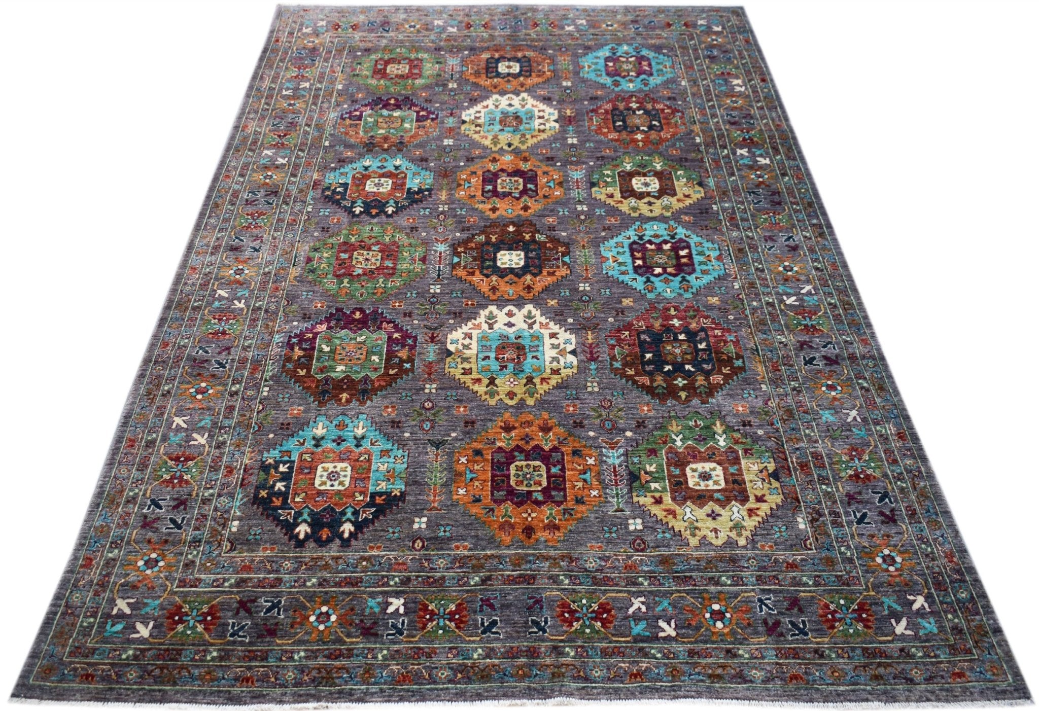 Handwoven Afghan Chobi Rug | 307 x 207 cm | 10'1" x 6'10" - Najaf Rugs & Textile