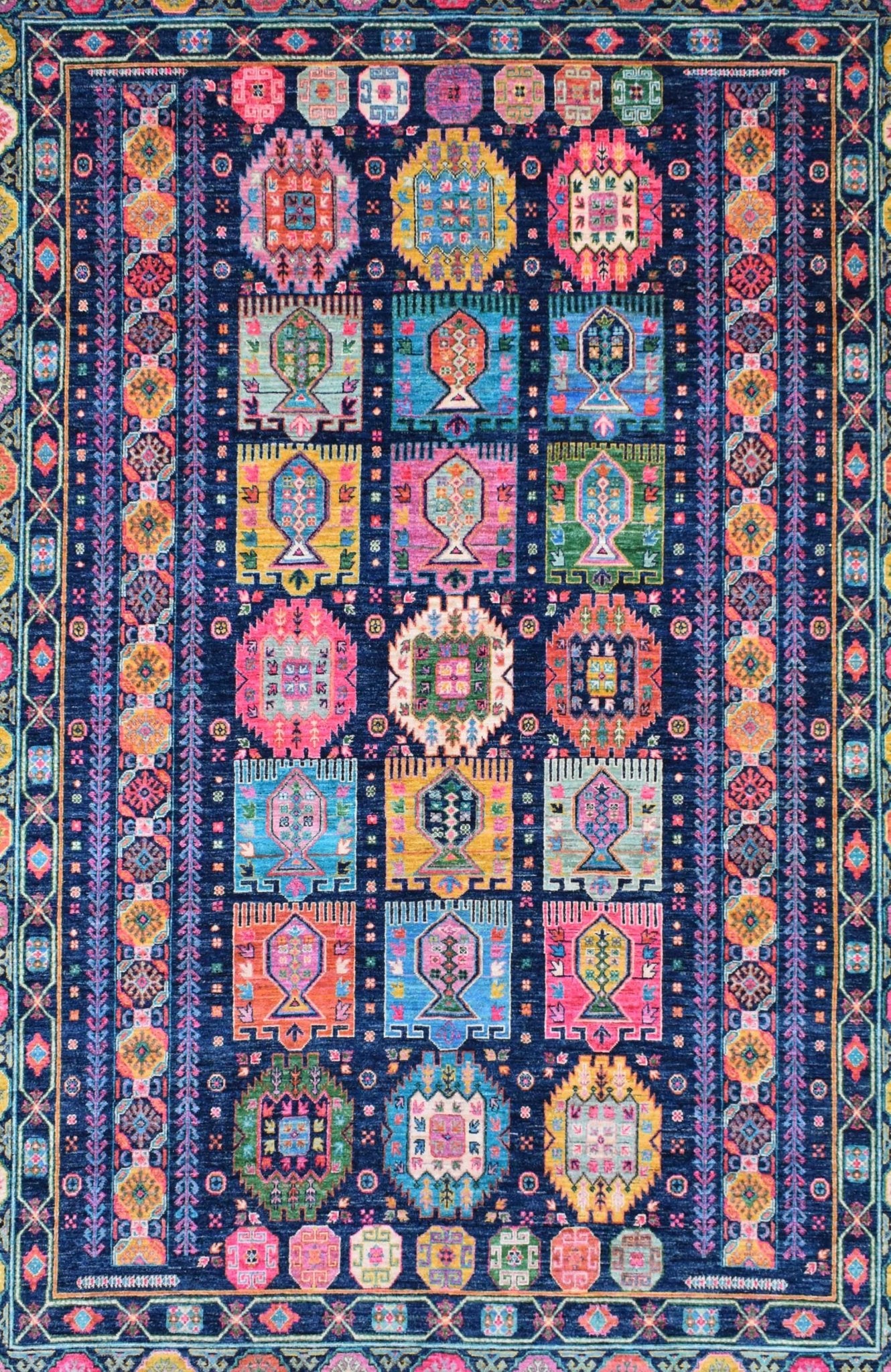 Handwoven Afghan Chobi Rug | 332 x 243 cm | 10'8" x 7'9" - Najaf Rugs & Textile