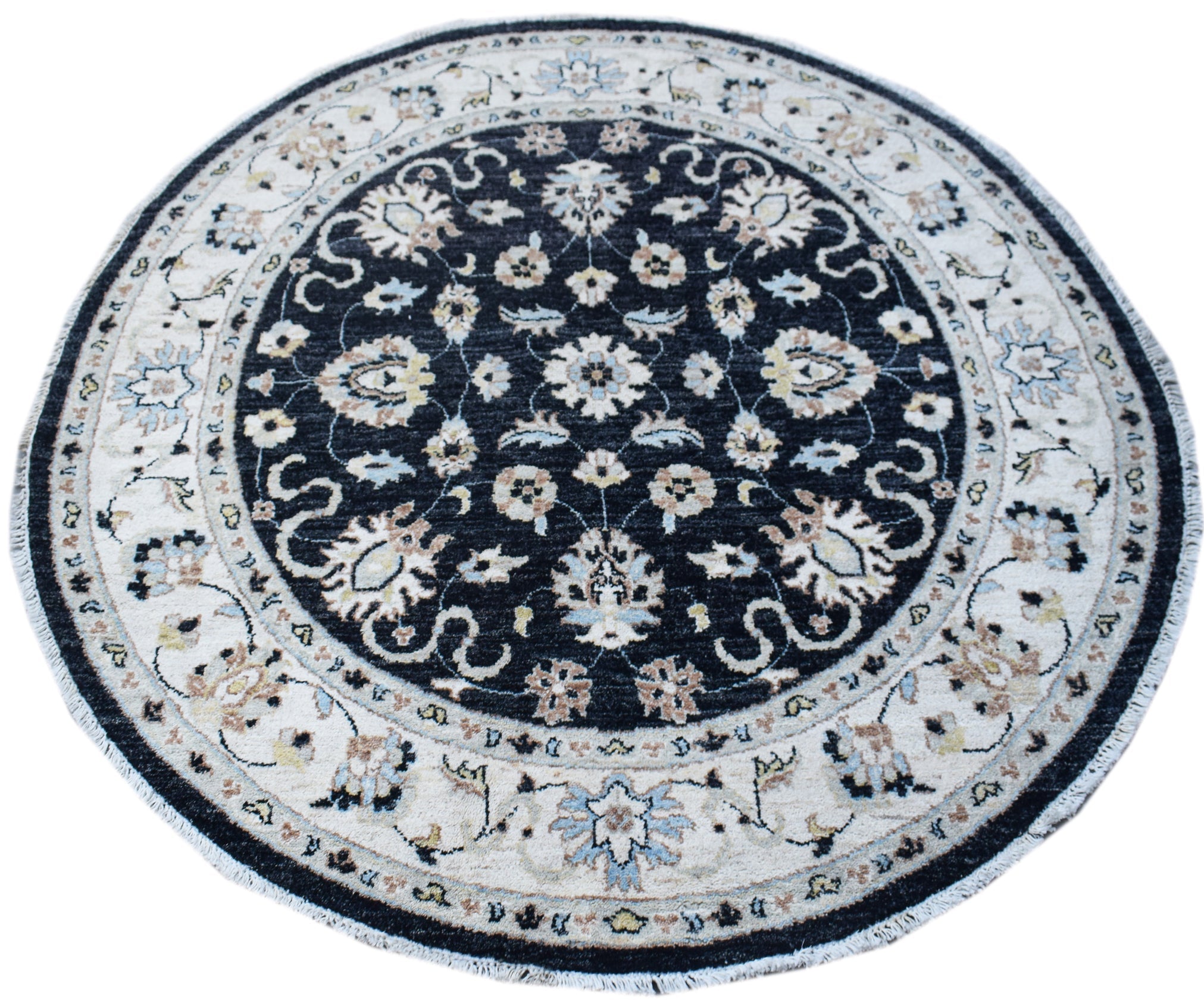 Handwoven Afghan Circular Chobi Rug | 153 x 151 cm | 5' x 5' - Najaf Rugs & Textile