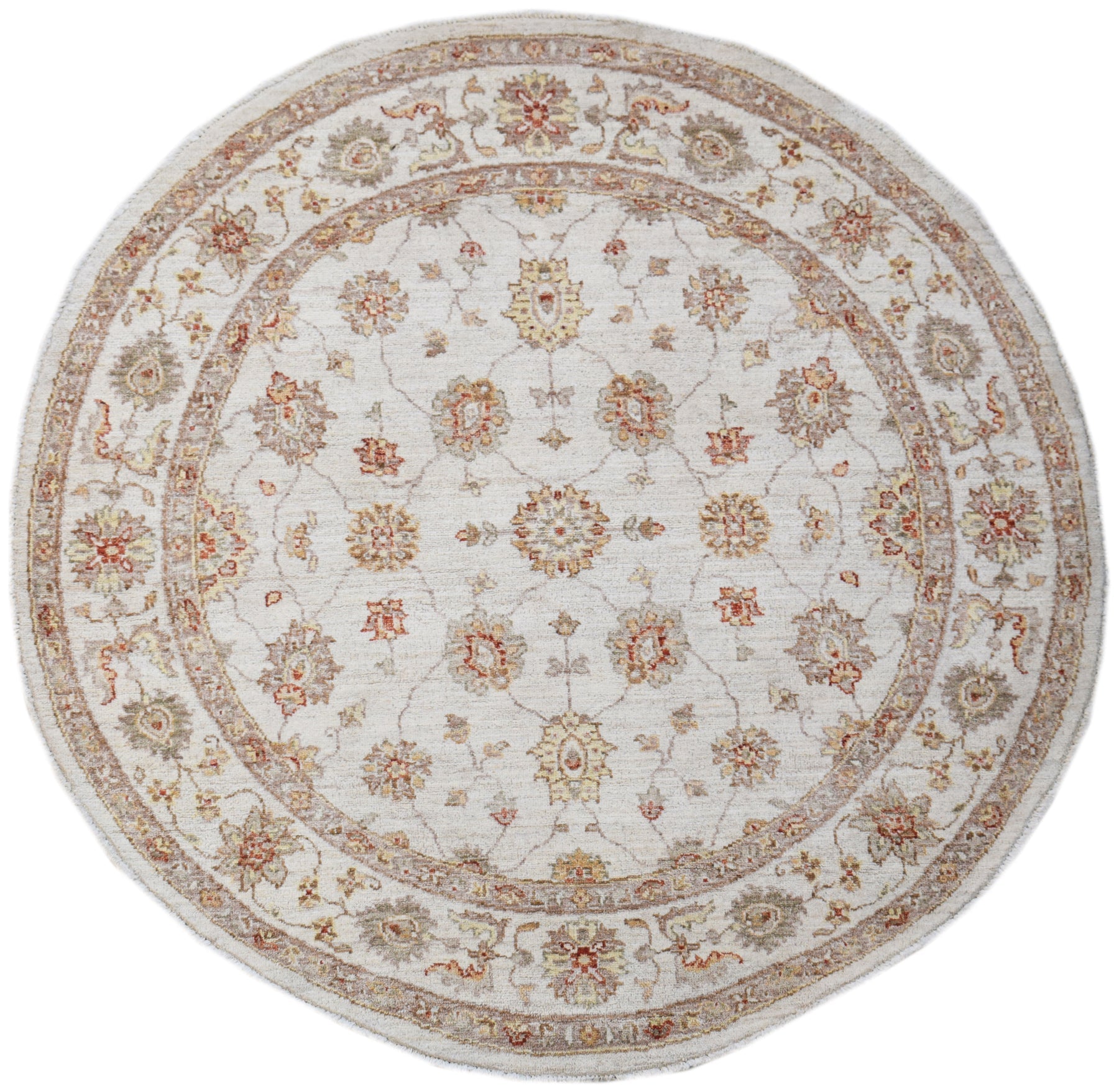 Handwoven Afghan Circular Chobi Rug | 155 x 155 cm | 5'1" x 5'1" - Najaf Rugs & Textile