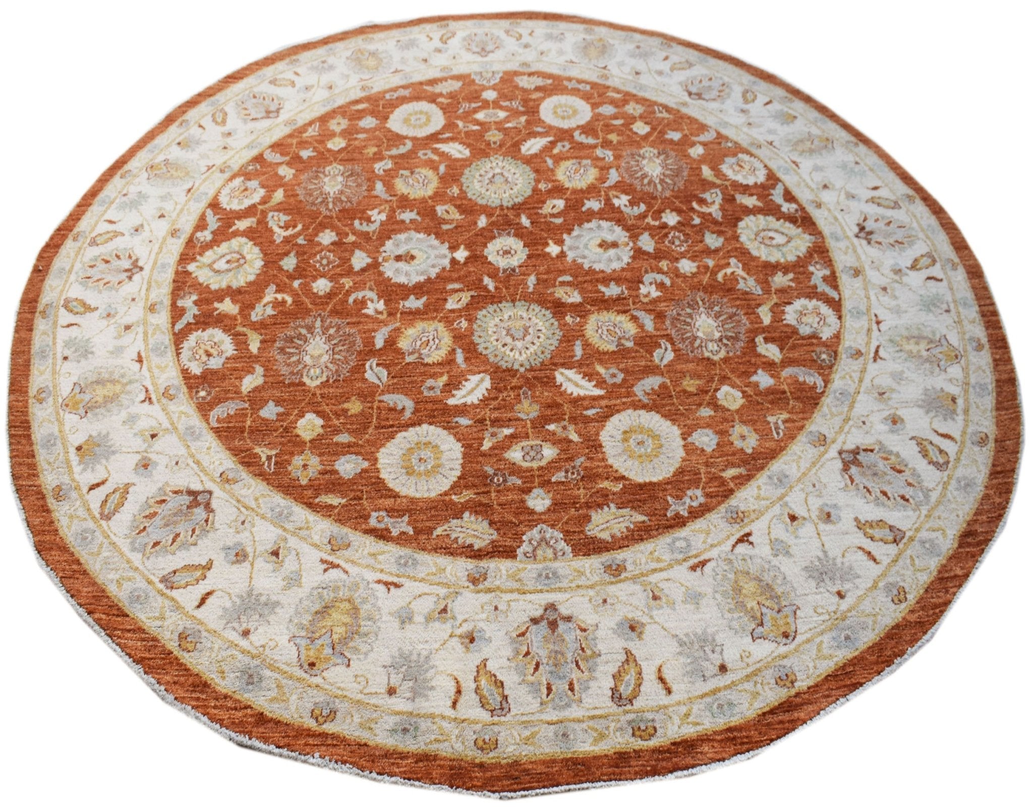 Handwoven Afghan Circular Chobi Rug | 267 x 266 cm | 8'9" x 8'9" - Najaf Rugs & Textile