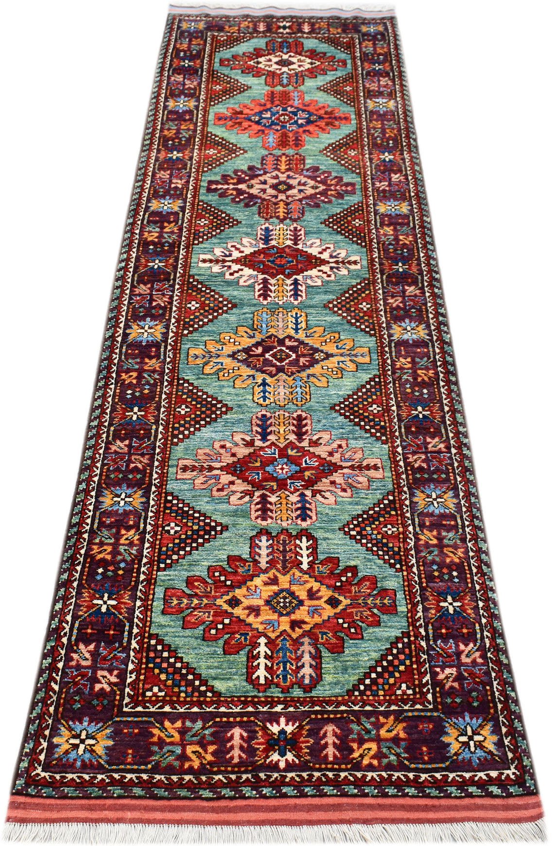 Handwoven Afghan Herati Chobi Hallway Runner | 316 x 85 cm | 10'5" x 2'9" - Najaf Rugs & Textile