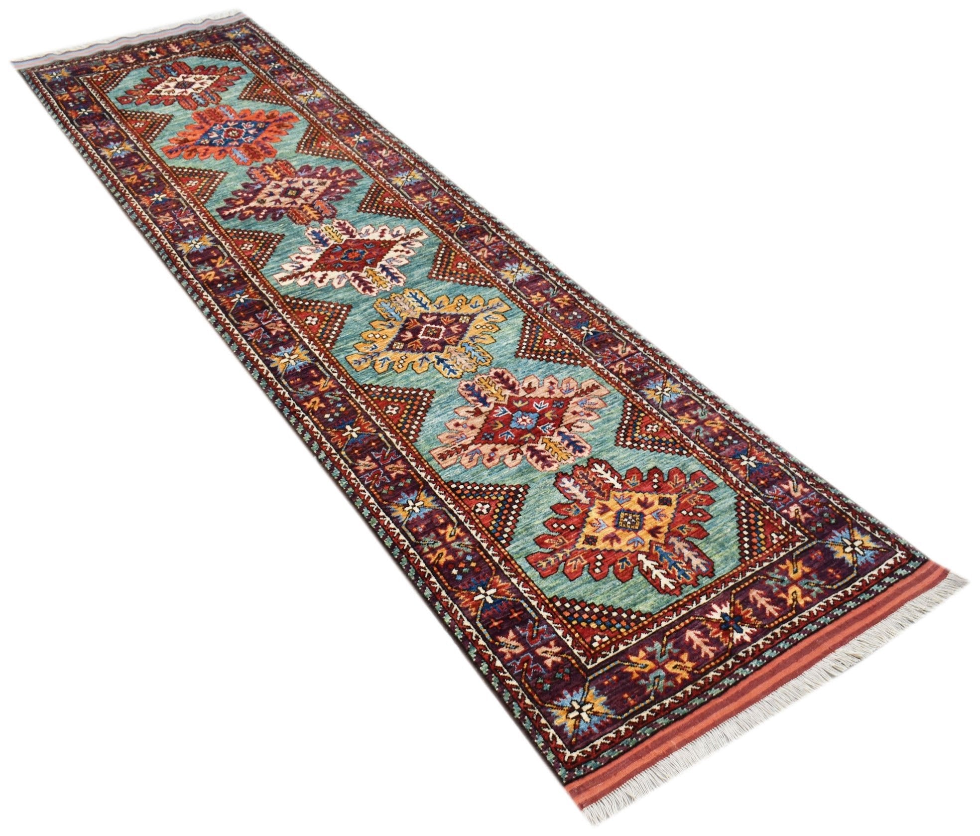 Handwoven Afghan Herati Chobi Hallway Runner | 316 x 85 cm | 10'5" x 2'9" - Najaf Rugs & Textile