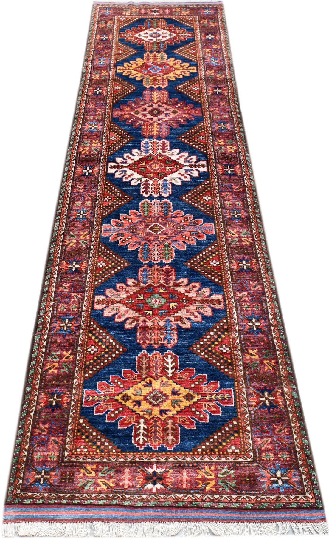 Handwoven Afghan Herati Chobi Hallway Runner | 335 x 85 cm | 11' x 2'9" - Najaf Rugs & Textile