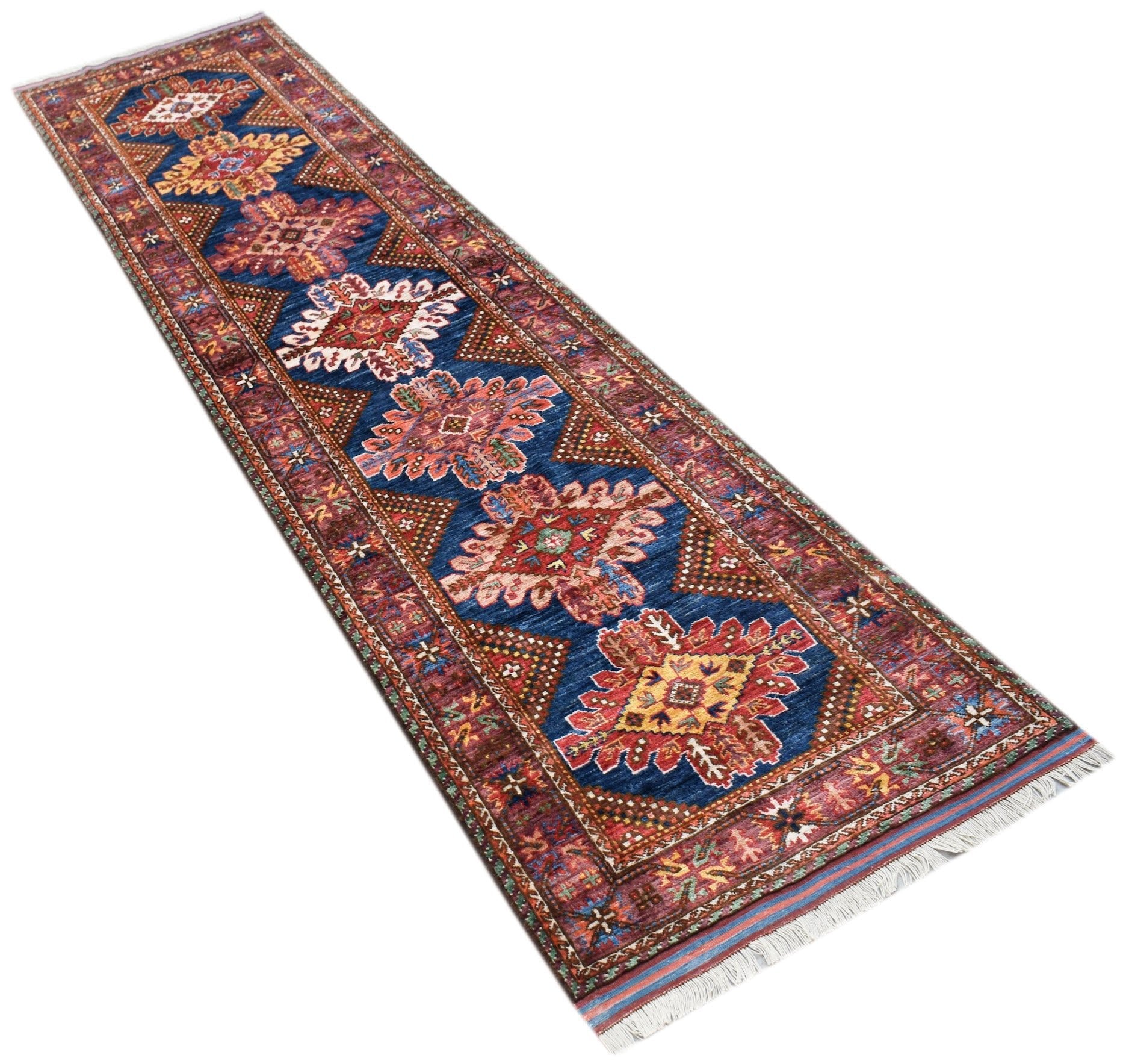 Handwoven Afghan Herati Chobi Hallway Runner | 335 x 85 cm | 11' x 2'9" - Najaf Rugs & Textile