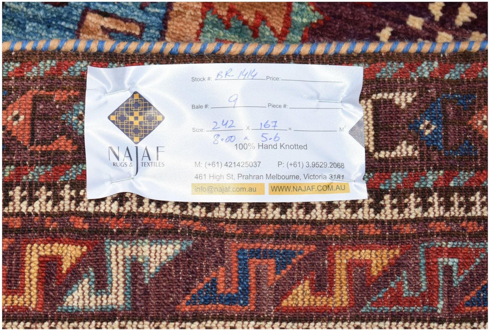 Handwoven Afghan Herati Chobi Rug | 242 x 167 cm | 8' x 5'6" - Najaf Rugs & Textile