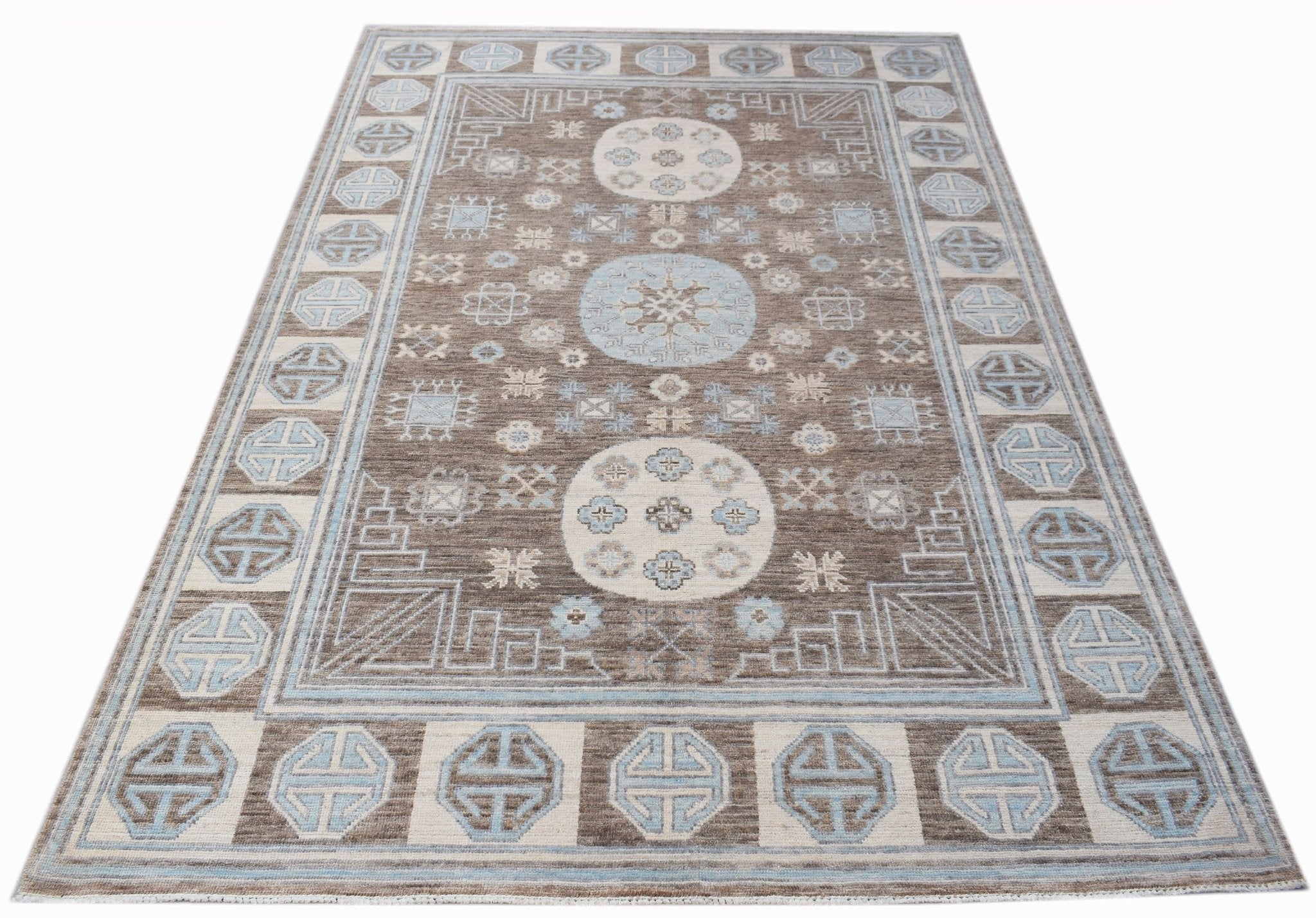 Handwoven Chobi Khotan Rug | 217 x 146 cm | 7'2" x 4'10" - Najaf Rugs & Textile