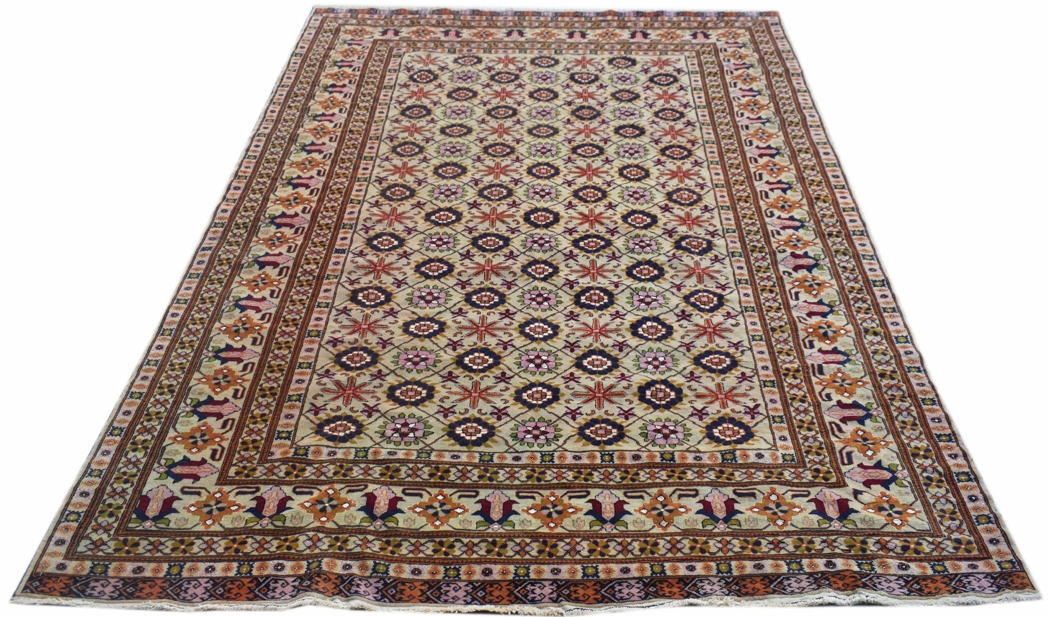 Handwoven Fine Silk Afghan Bashiri Rug | 285 x 193 cm | 9'5" x 6'4" - Najaf Rugs & Textile