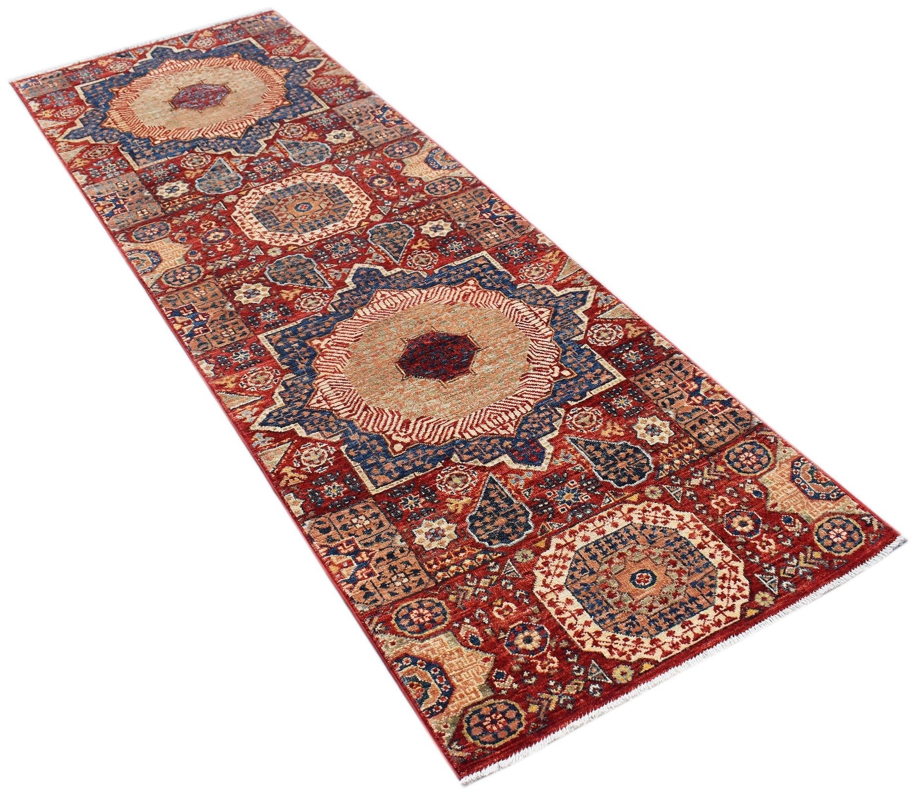 Handwoven Mamluk Chobi Hallway Runner | 241 x 70 cm | 7'11" x 2'6" - Najaf Rugs & Textile