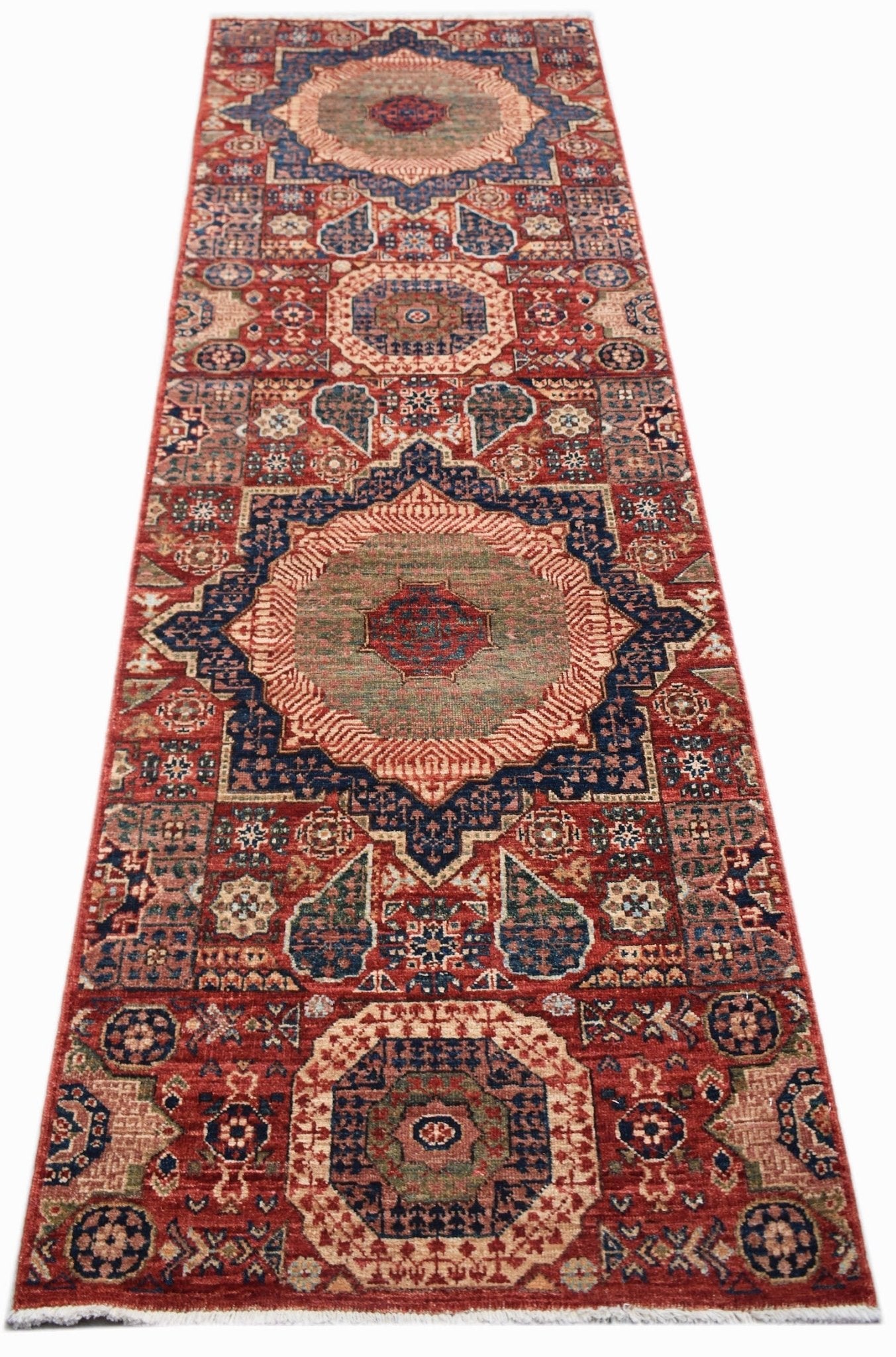 Handwoven Mamluk Chobi Hallway Runner | 247 x 76 cm | 8'1" x 2'6" - Najaf Rugs & Textile