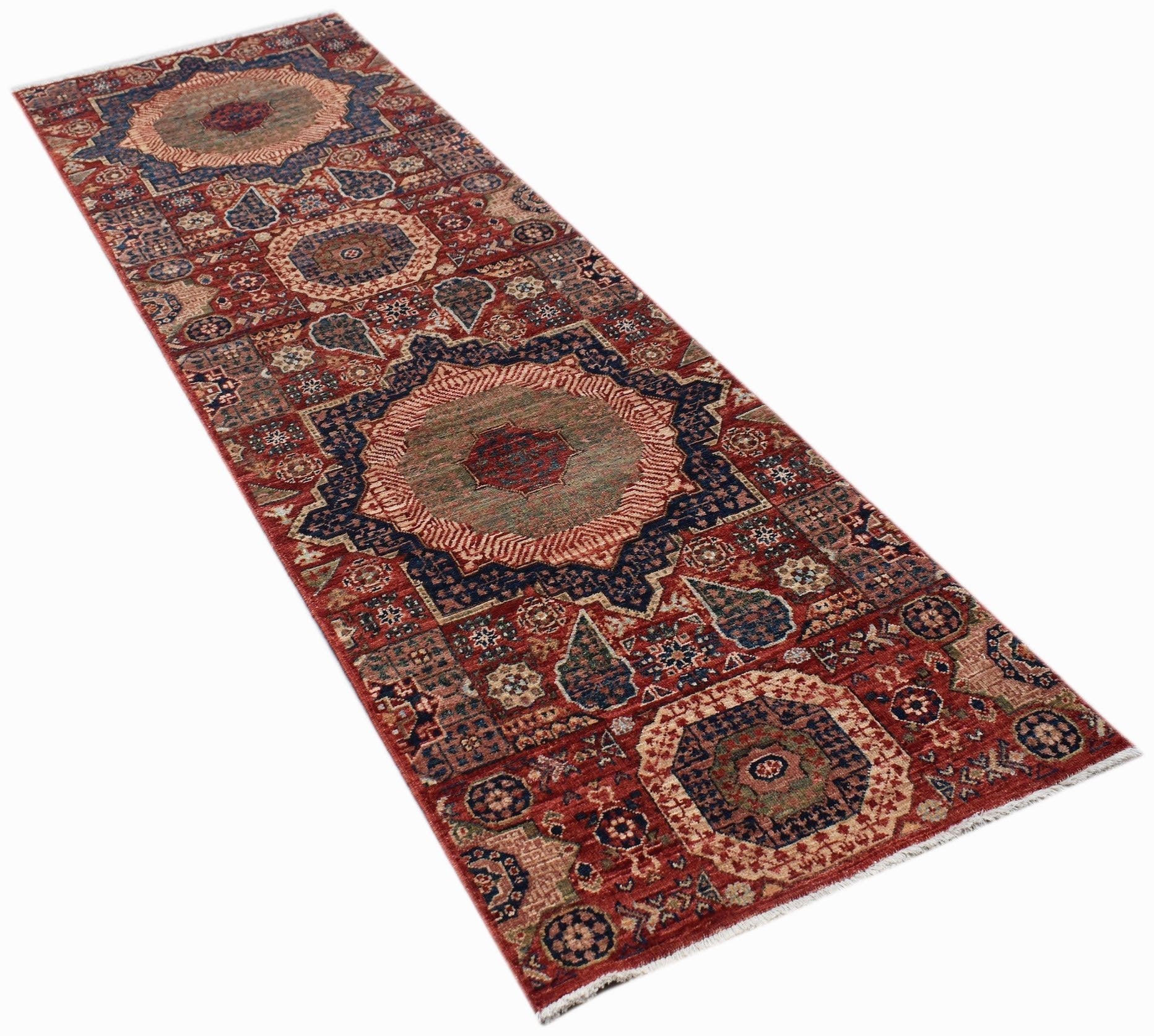 Handwoven Mamluk Chobi Hallway Runner | 247 x 76 cm | 8'1" x 2'6" - Najaf Rugs & Textile