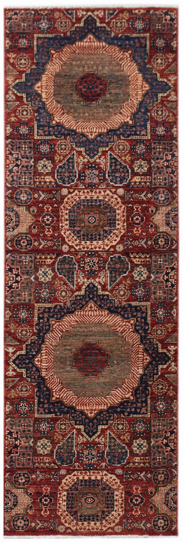 Handwoven Mamluk Chobi Hallway Runner | 247 x 76 cm | 8'1" x 2'6" - Najaf Rugs & Textile