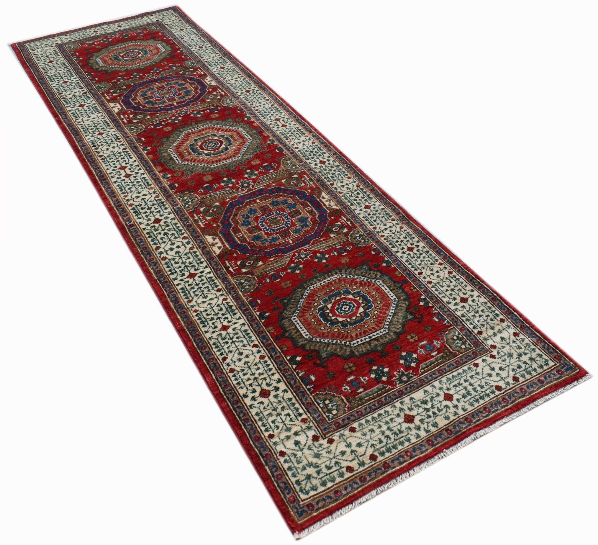 Handwoven Mamluk Chobi Hallway Runner | 273 x 86 cm | 9' x 2'10" - Najaf Rugs & Textile