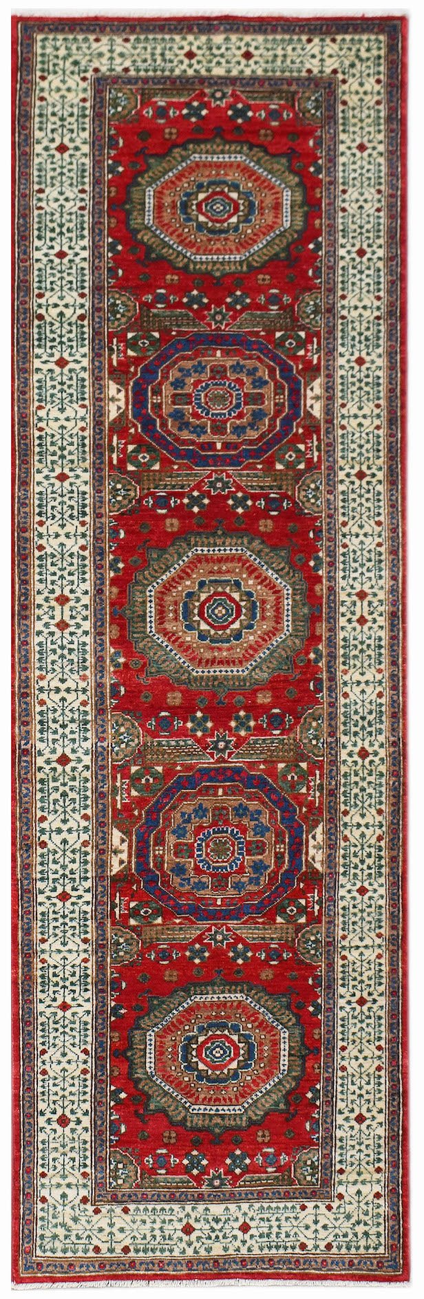 Handwoven Mamluk Chobi Hallway Runner | 273 x 86 cm | 9' x 2'10" - Najaf Rugs & Textile