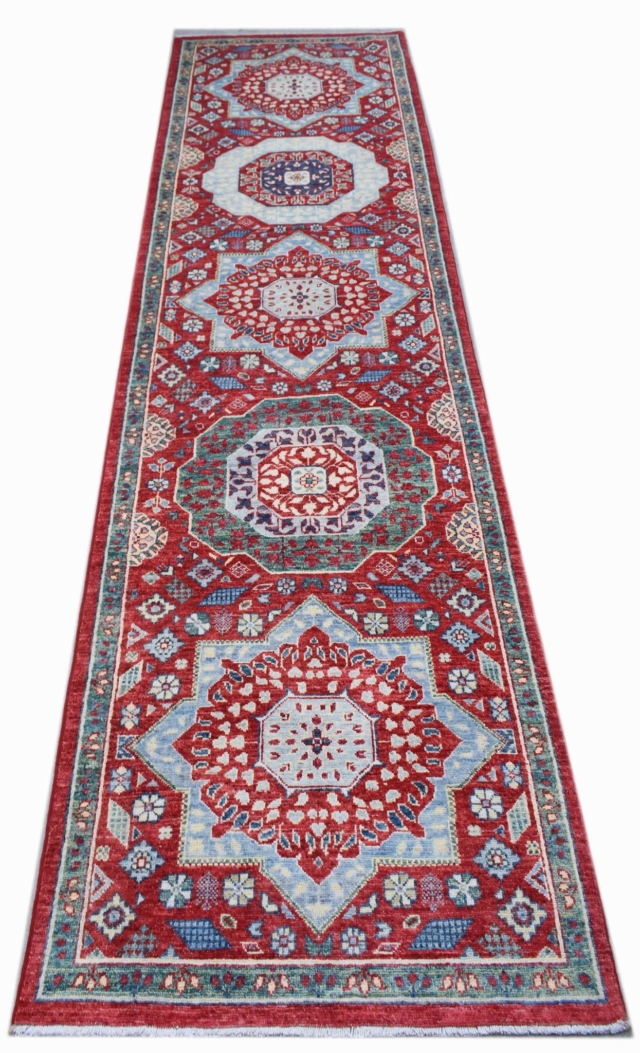 Handwoven Mamluk Chobi Hallway Runner | 292 x 80 cm | 9'7" 2'8" - Najaf Rugs & Textile