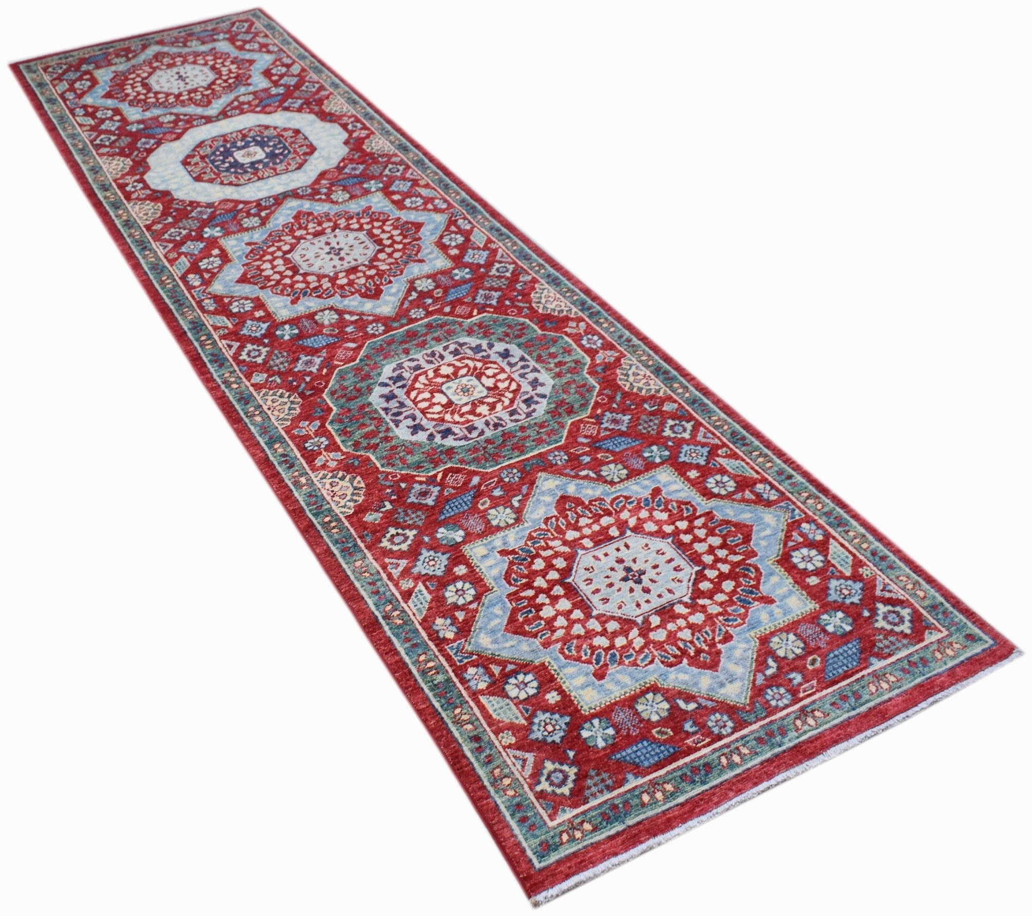 Handwoven Mamluk Chobi Hallway Runner | 292 x 80 cm | 9'7" 2'8" - Najaf Rugs & Textile