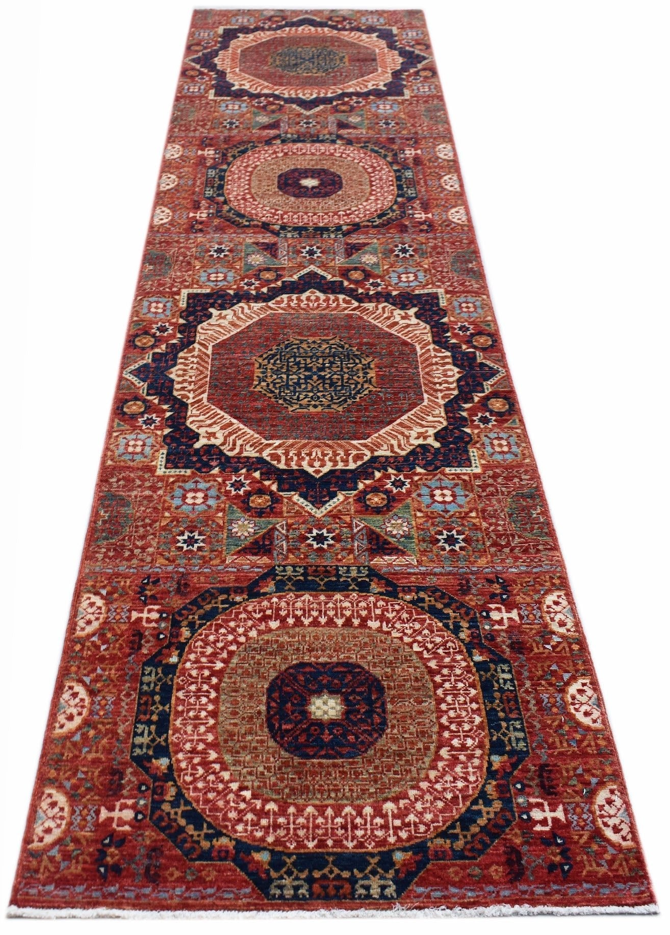 Handwoven Mamluk Chobi Hallway Runner | 306 x 78 cm | 10' x 2'7" - Najaf Rugs & Textile