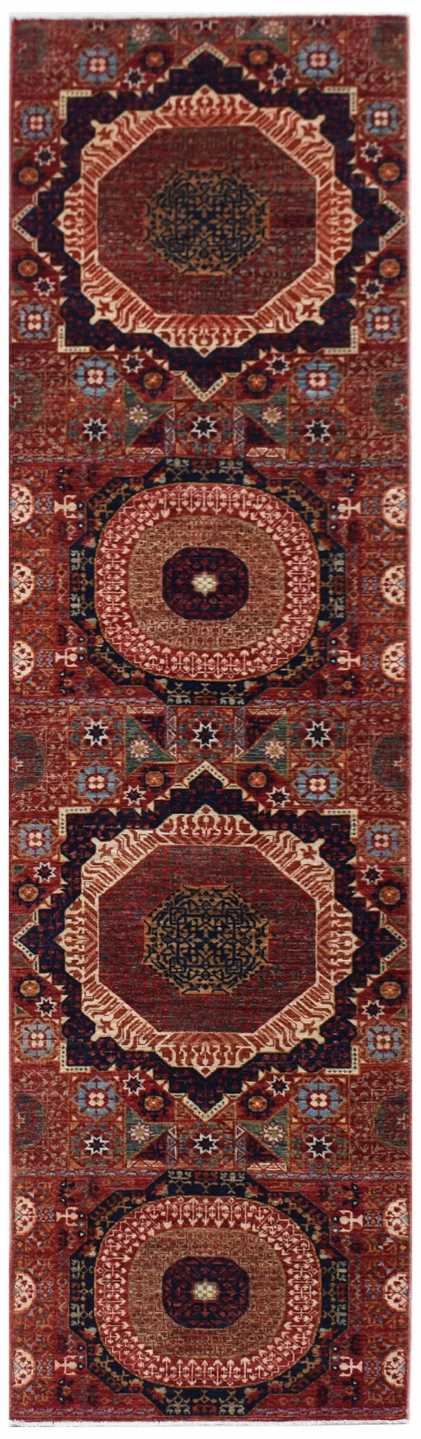 Handwoven Mamluk Chobi Hallway Runner | 306 x 78 cm | 10' x 2'7" - Najaf Rugs & Textile