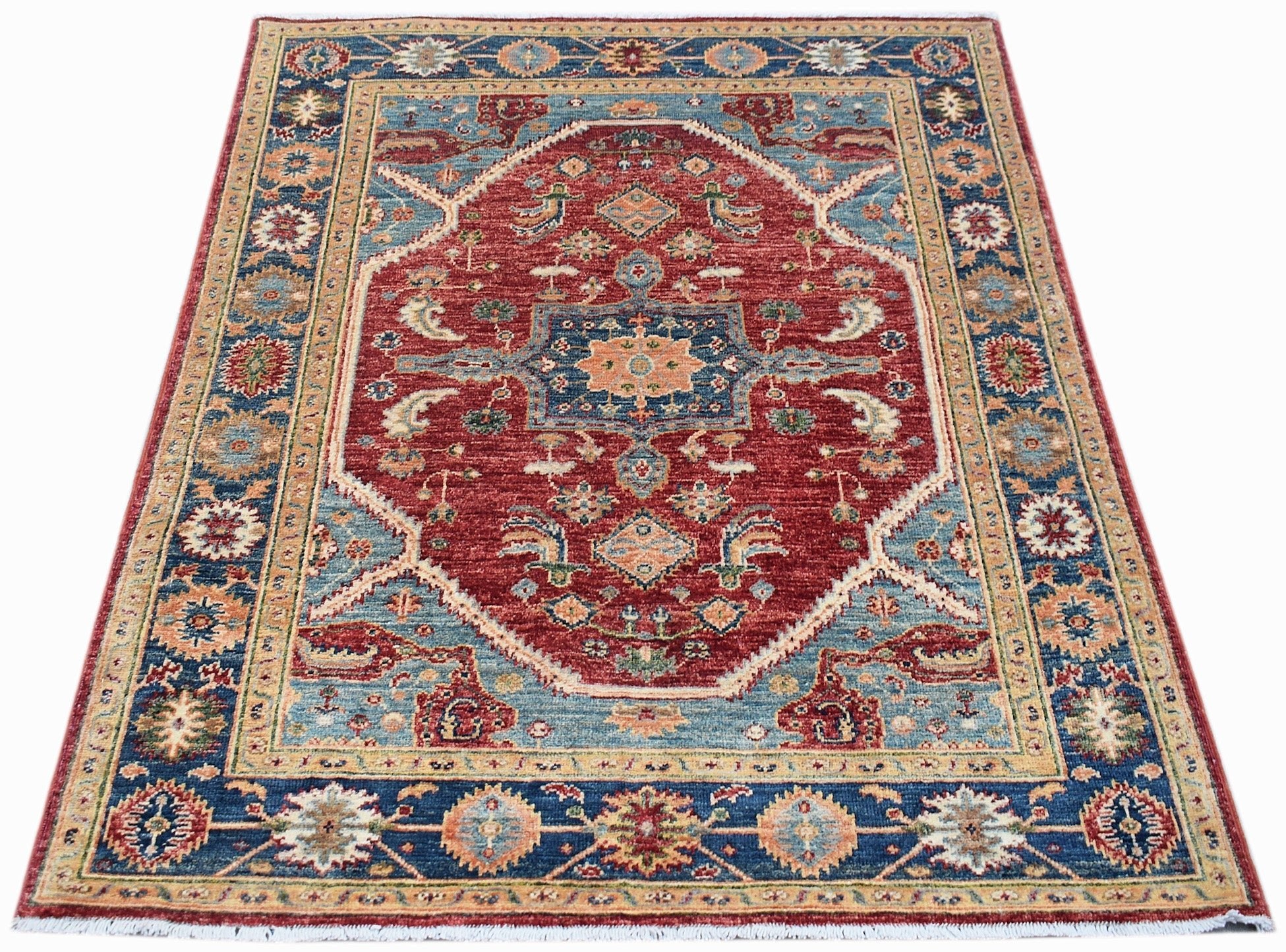 Handwoven Traditional Afghan Chobi Rug | 138 x 105 cm | 4'6" x 3'5" - Najaf Rugs & Textile