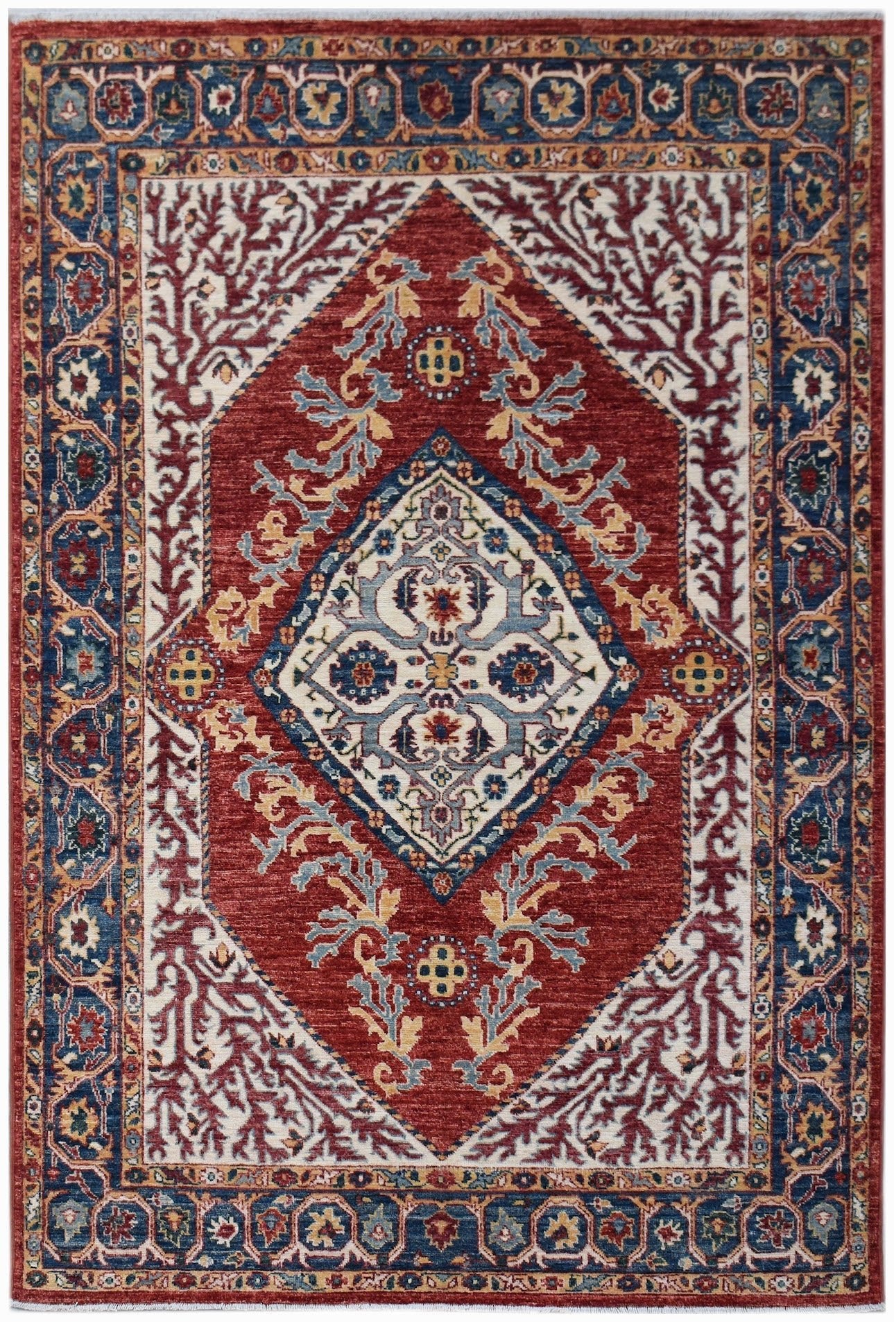 Handwoven Traditional Afghan Chobi Rug | 207 x 244 cm | 6'10" x 4'9" - Najaf Rugs & Textile