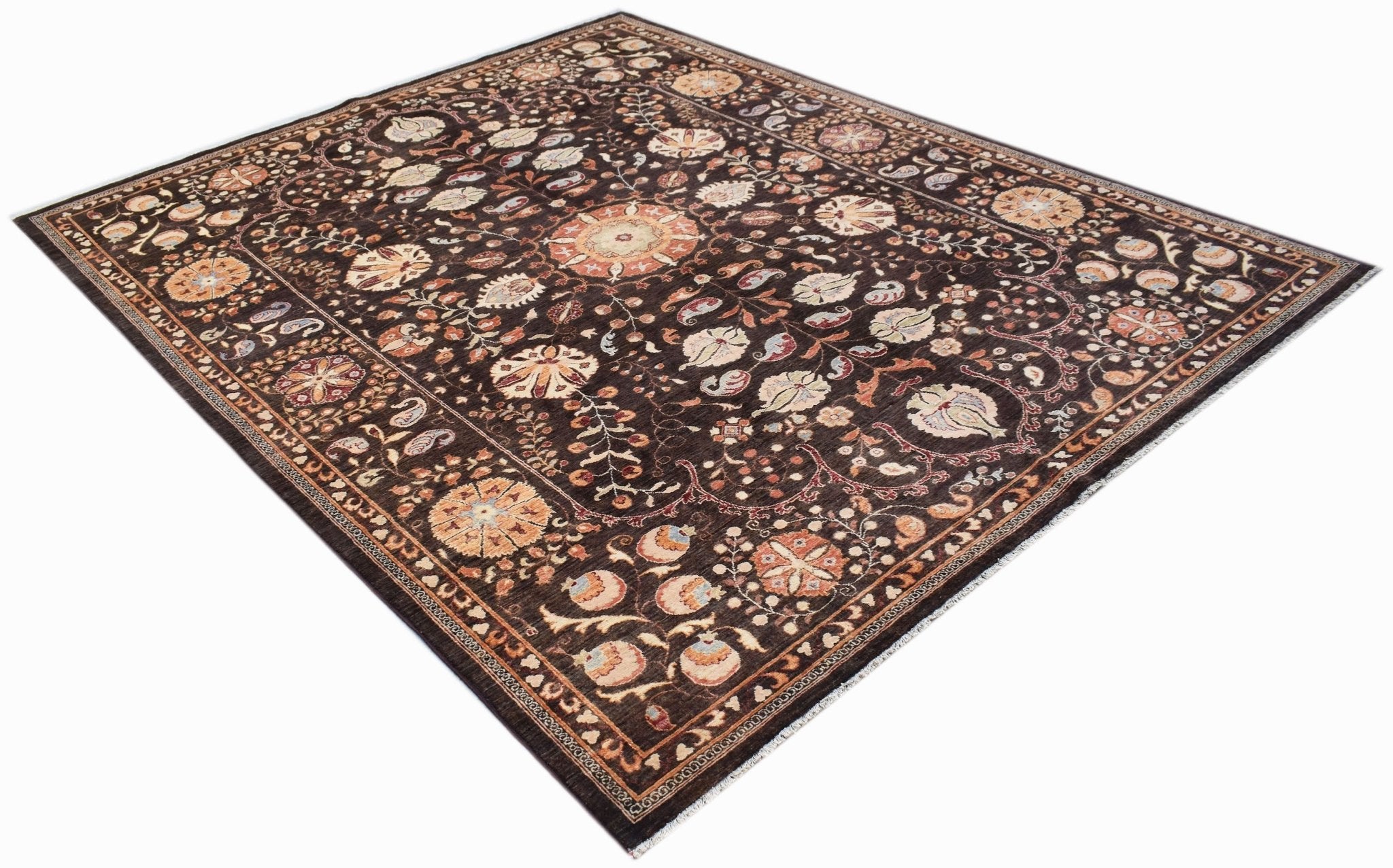 Handwoven Traditional Afghan Chobi Rug | 295 x 245 cm | 9'8" x 8'1" - Najaf Rugs & Textile