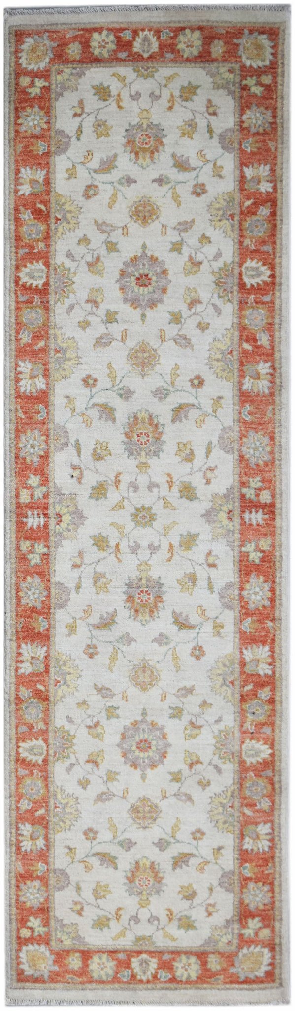 Handwoven Traditional Afghan Hallway Runner | 232 x 67 cm | 7'8" x 2'3" - Najaf Rugs & Textile