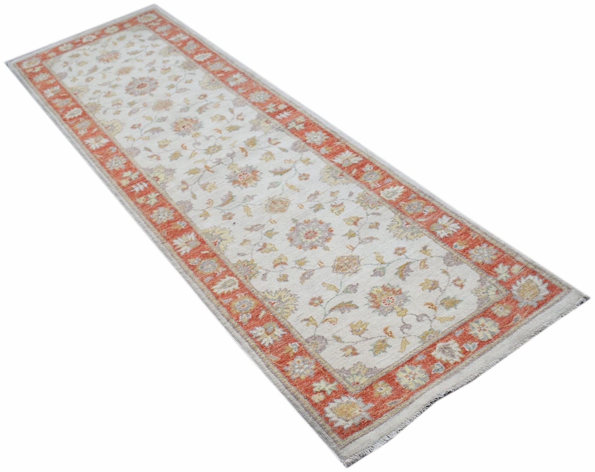 Handwoven Traditional Afghan Hallway Runner | 232 x 67 cm | 7'8" x 2'3" - Najaf Rugs & Textile