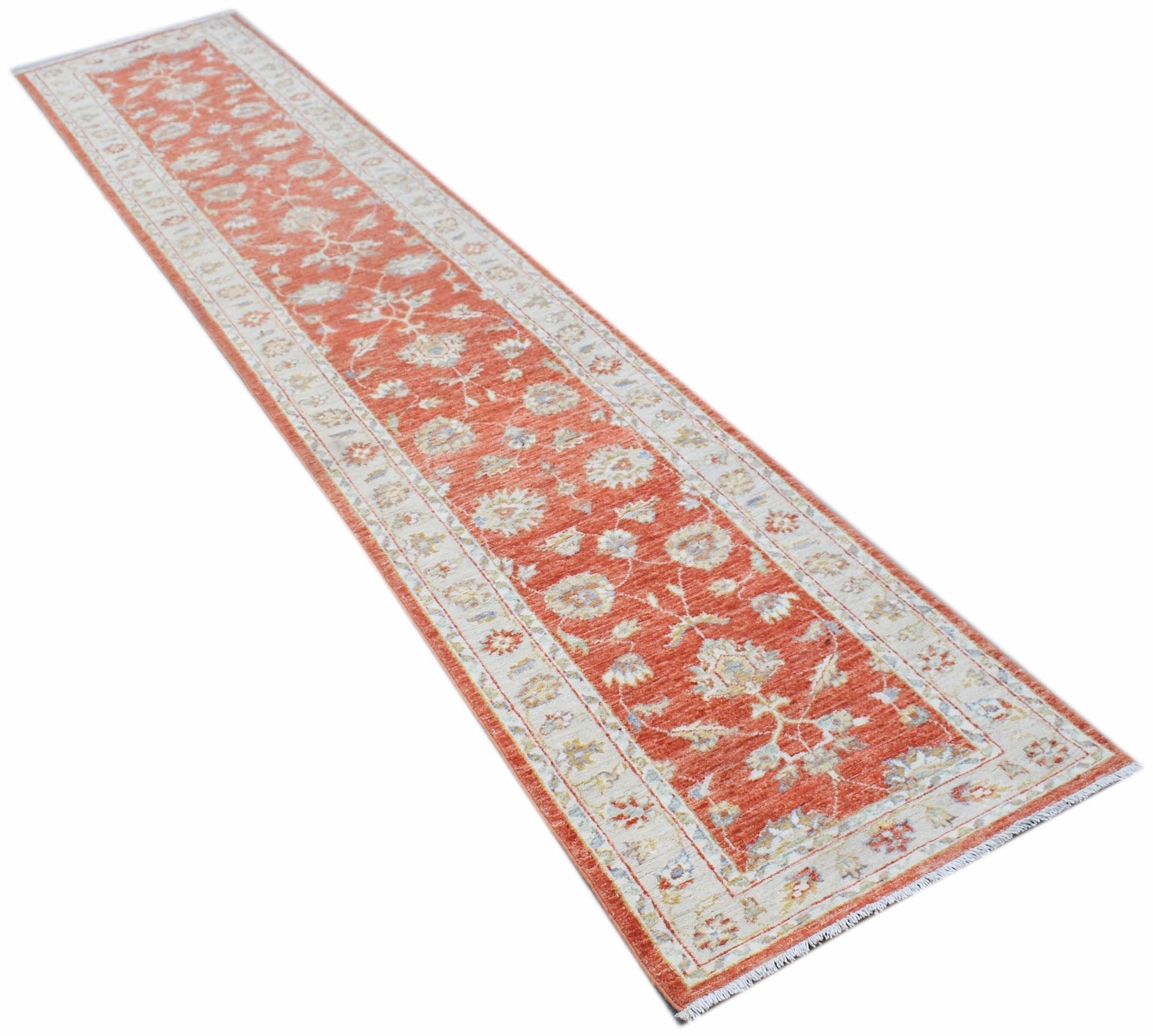 Handwoven Traditional Afghan Hallway Runner | 321 x 62 cm | 10'7" x 2'1" - Najaf Rugs & Textile