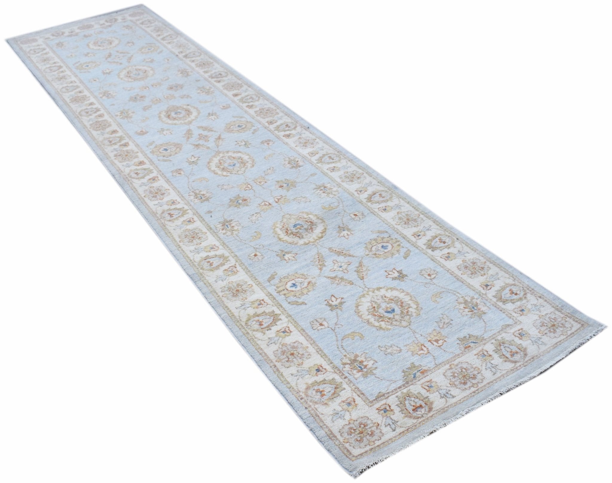 Handwoven Traditional Afghan Hallway Runner | 329 x 80 cm | 10'10" x 2'8" - Najaf Rugs & Textile