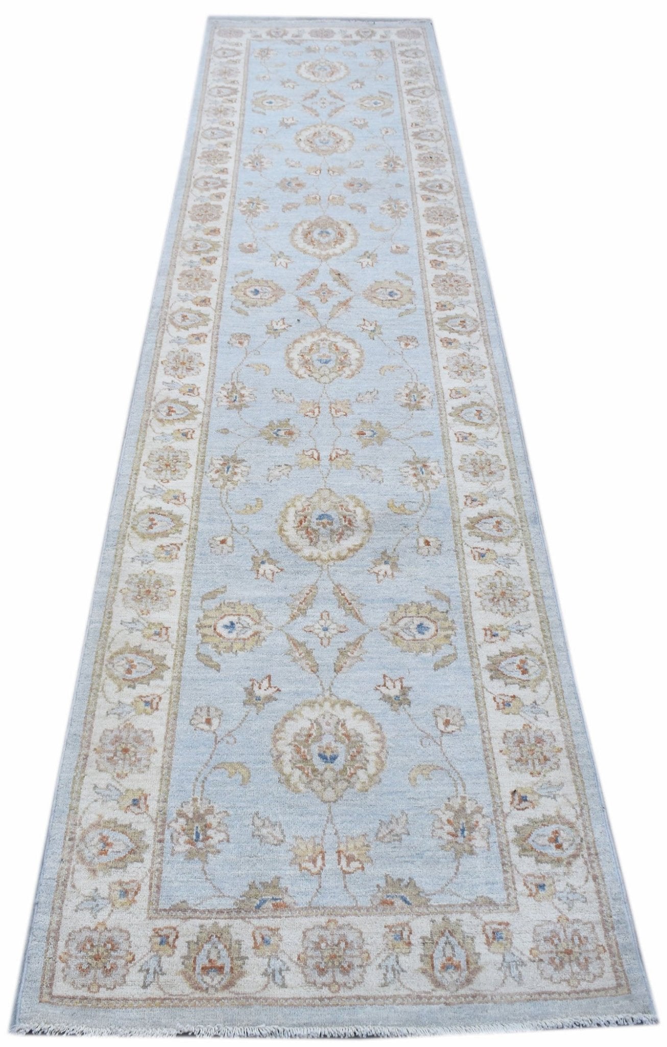 Handwoven Traditional Afghan Hallway Runner | 329 x 80 cm | 10'10" x 2'8" - Najaf Rugs & Textile