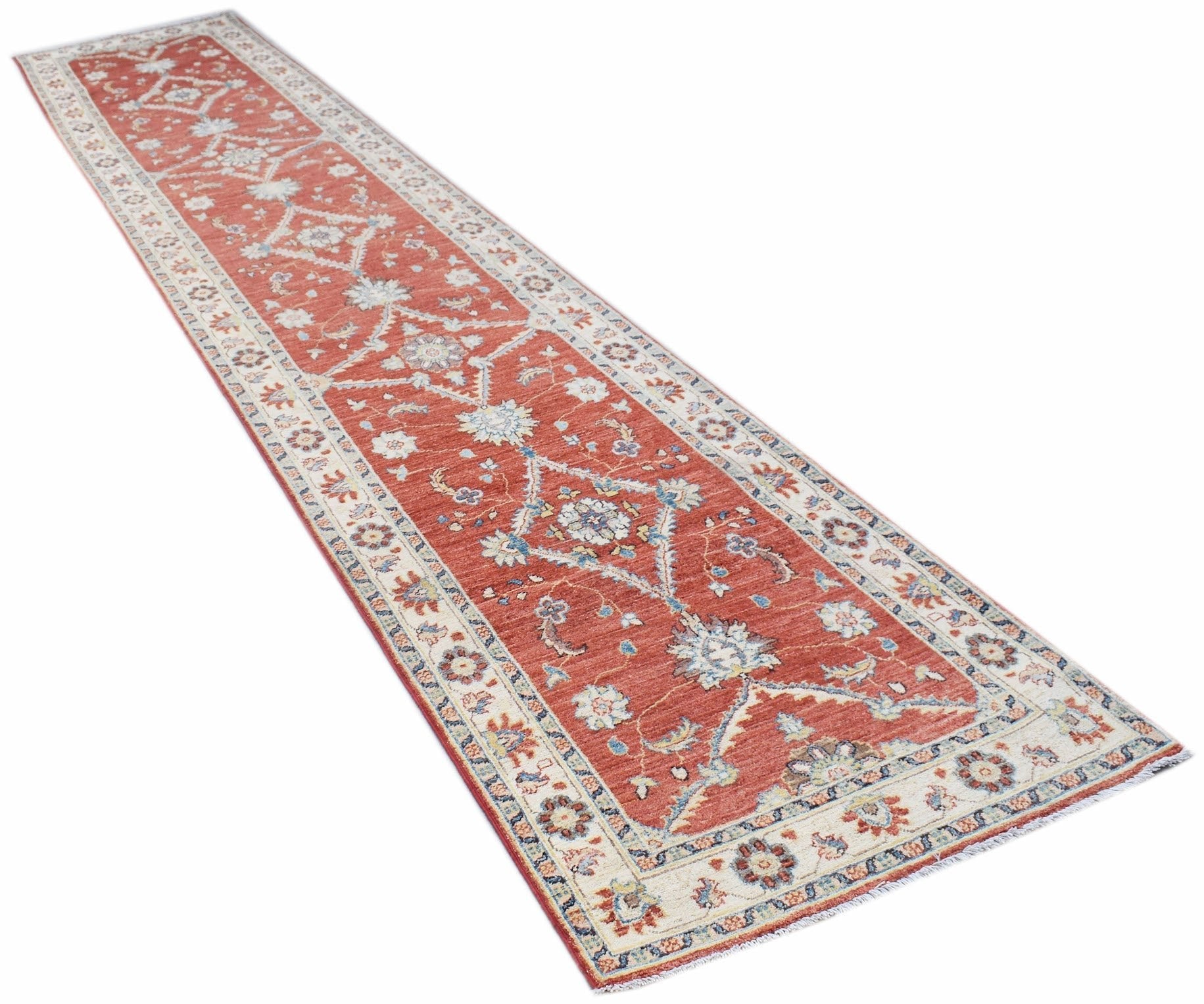 Handwoven Traditional Afghan Hallway Runner | 489 x 85 cm | 16'1" x 2'10" - Najaf Rugs & Textile