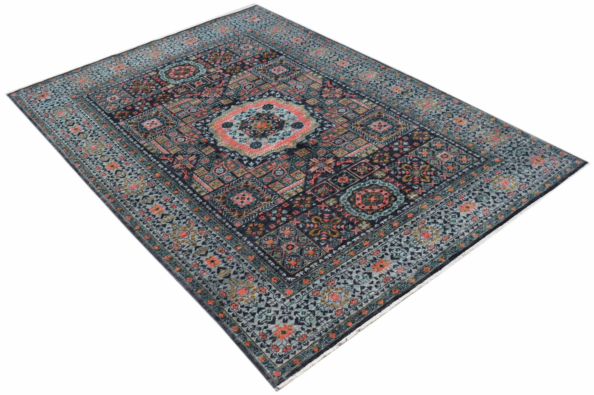 Handwoven Traditional Mamluk Rug | 234 x 171 cm | 7'8" x 5'7" - Najaf Rugs & Textile