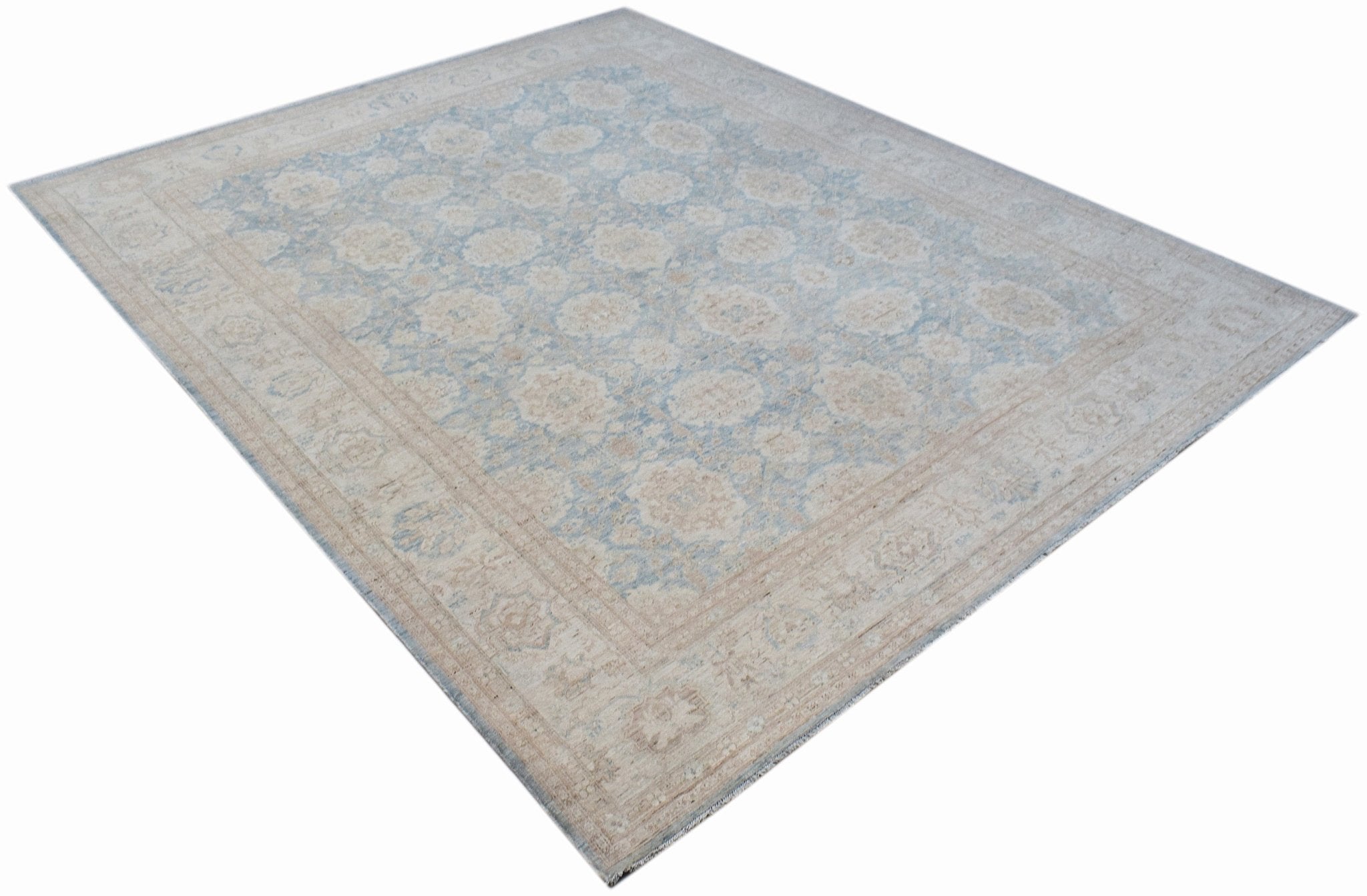 Handwoven Transitional Afghan Chobi Rug | 305 x 250 cm | 10' x 8'3" - Najaf Rugs & Textile