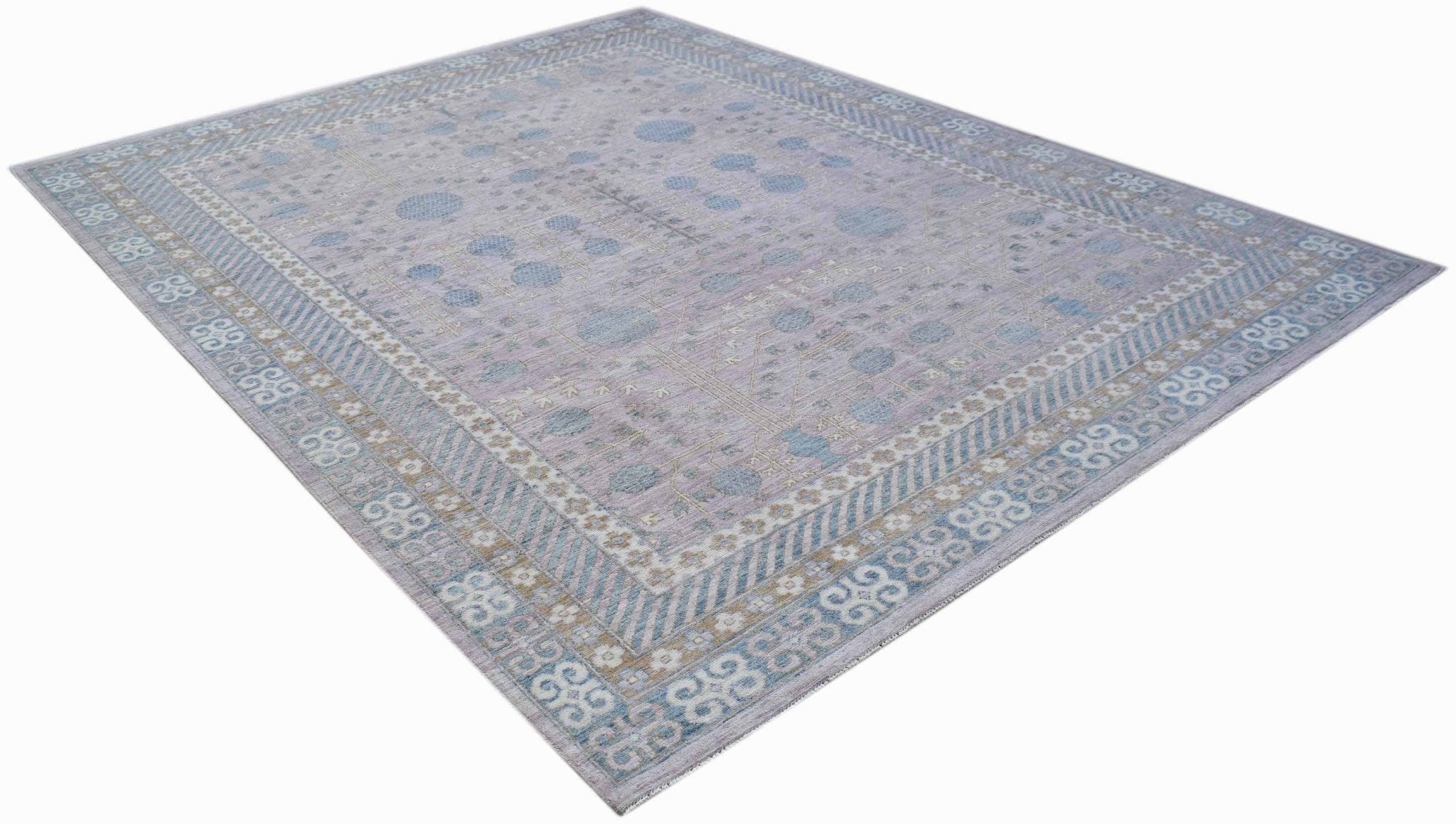 Handwoven Transitional Afghan Khotan Chobi Rug | 363 x 278 cm | 11'11" x 9'2" - Najaf Rugs & Textile