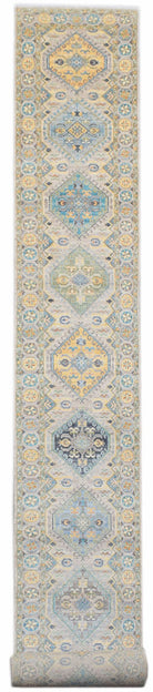 Handwoven Transitional Chobi Hallway Runner | 1033 x 77 cm | 33'11" x 2'6" - Najaf Rugs & Textile