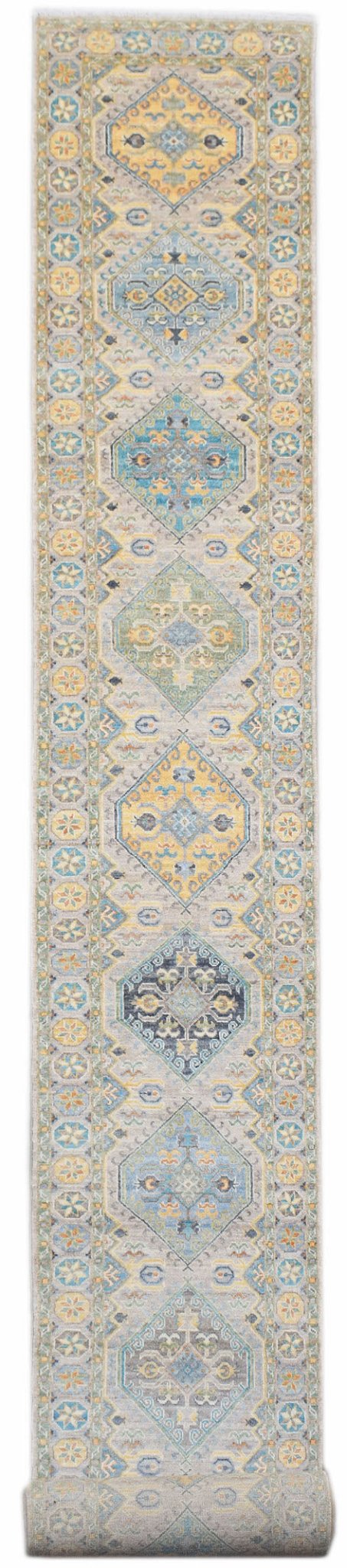 Handwoven Transitional Chobi Hallway Runner | 1033 x 77 cm | 33'11" x 2'6" - Najaf Rugs & Textile