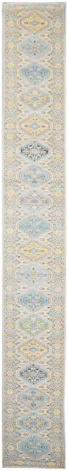 Handwoven Transitional Chobi Hallway Runner | 1034 x 80 cm | 33'11" x 2'8" - Najaf Rugs & Textile