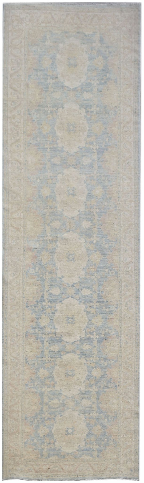 Handwoven Transitional Chobi Hallway Runner | 440 x 118 cm | 14'5" x 3'10" - Najaf Rugs & Textile