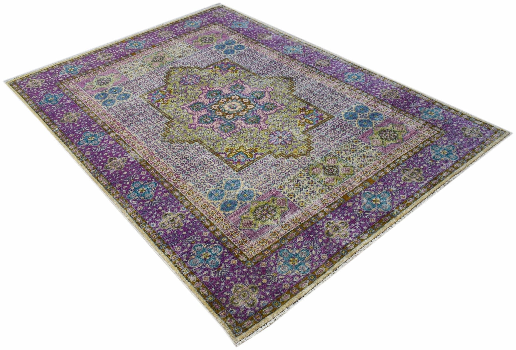 Handwoven Transitional Chobi Rug | 277 x 206 cm | 9'1" x 6'9" - Najaf Rugs & Textile