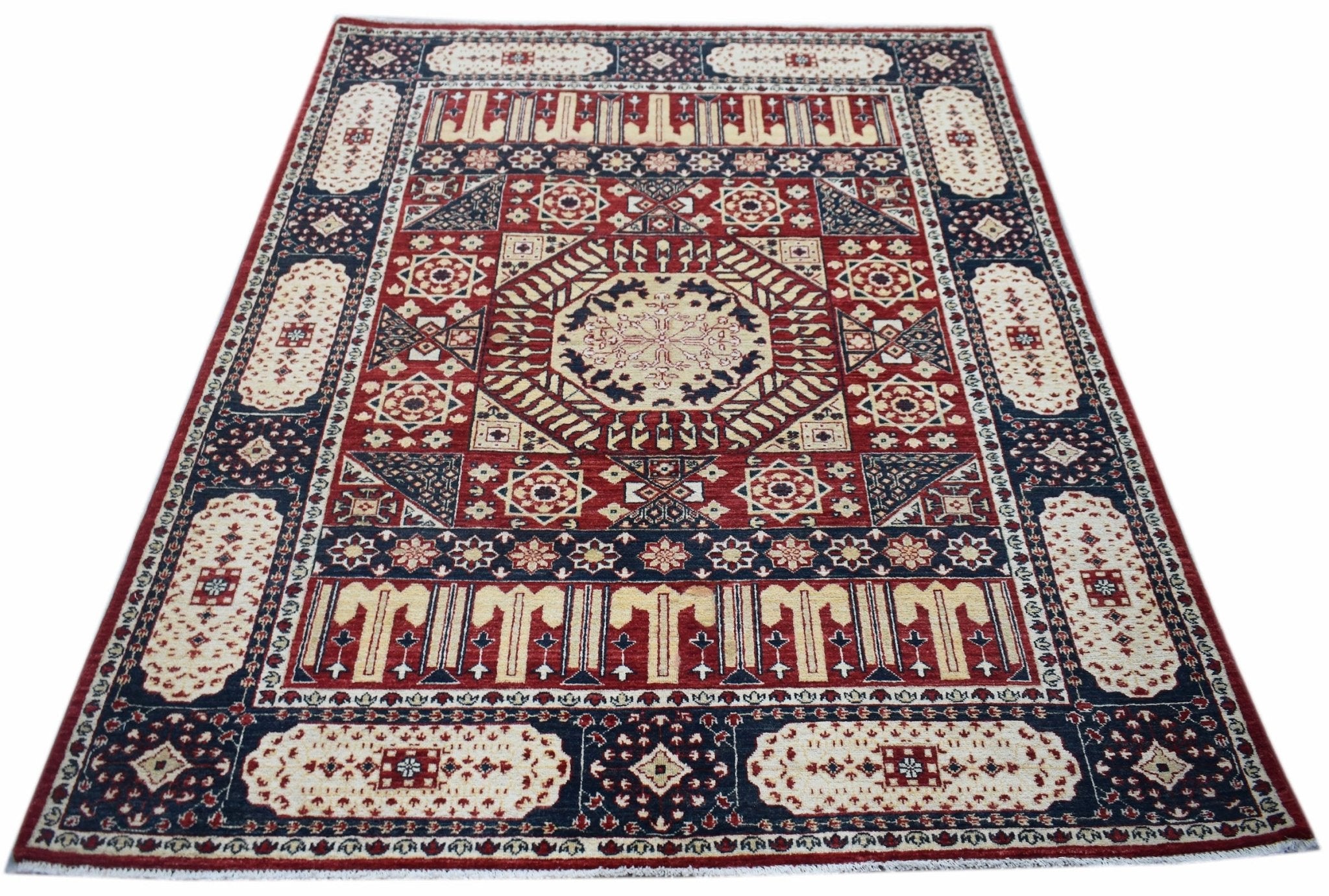 Handwoven Transitional Mamluk Chobi Rug | 190 x 144 cm | 6'3" x 4'9" - Najaf Rugs & Textile